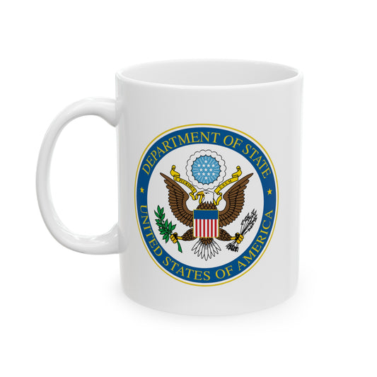 Department of State Coffee Mug - Double Sided White Ceramic 11oz by TheGlassyLass.com