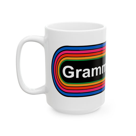 Rainbow Grammar Police Coffee Mug - Wrap Print White Ceramic 15oz - by TheGlassyLass.com