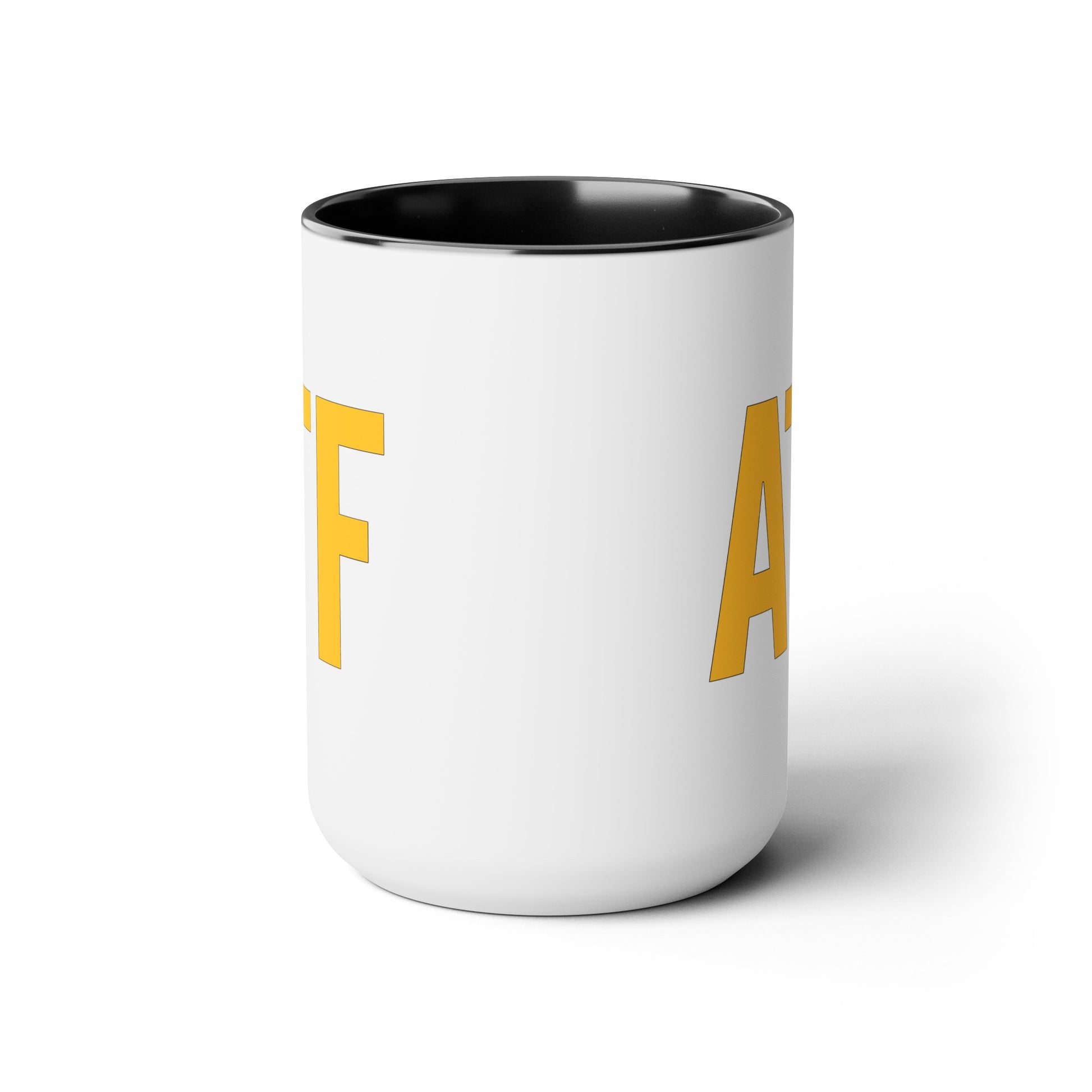 ATF Coffee Mug - Double Sided Black Accent White Ceramic 15oz by TheGlassyLass.com