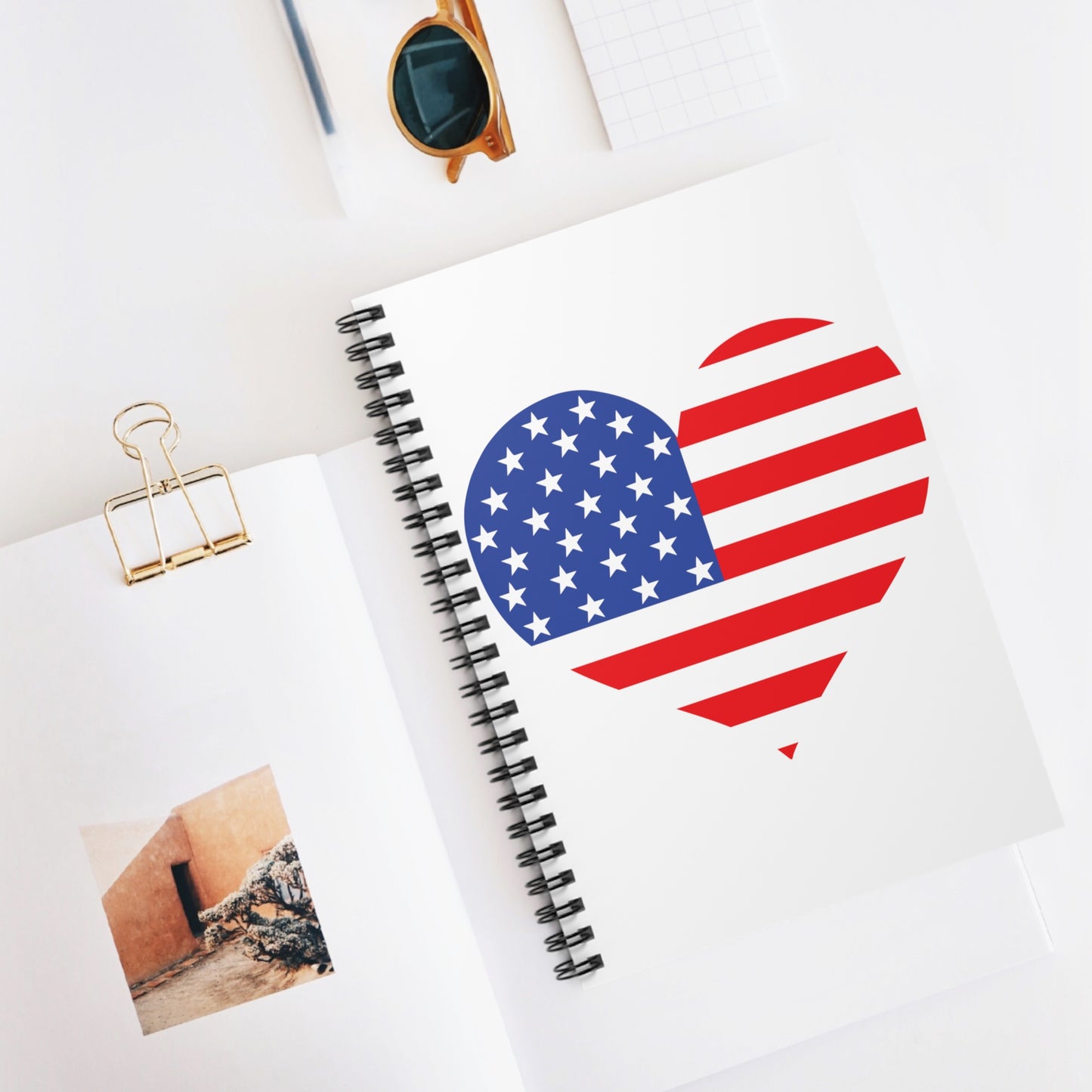 Flag Heart: Spiral Notebook - Log Books - Journals - Diaries - and More Custom Printed by TheGlassyLass
