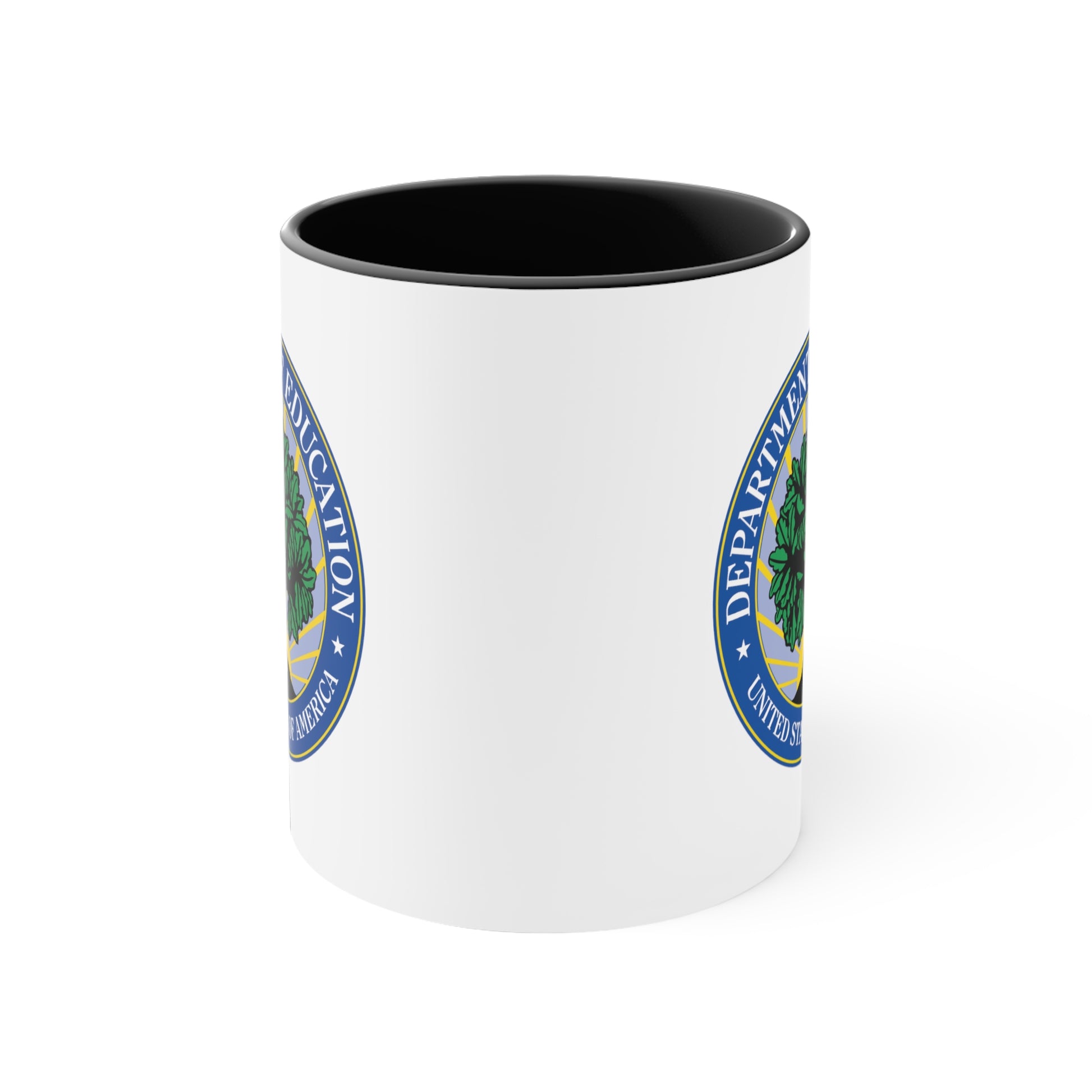Department of Education Coffee Mug - Double Sided Black Accent White Ceramic 11oz by TheGlassyLass.com