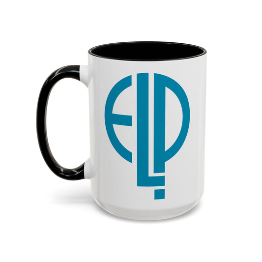ELP Coffee Mug - Double Sided Black Accent White Ceramic 15oz by TheGlassyLass.com