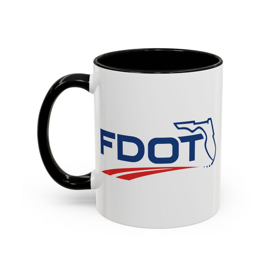 Florida Department of Transportation Coffee Mug - Double Sided Black Accent White Ceramic 11oz by TheGlassyLass.com