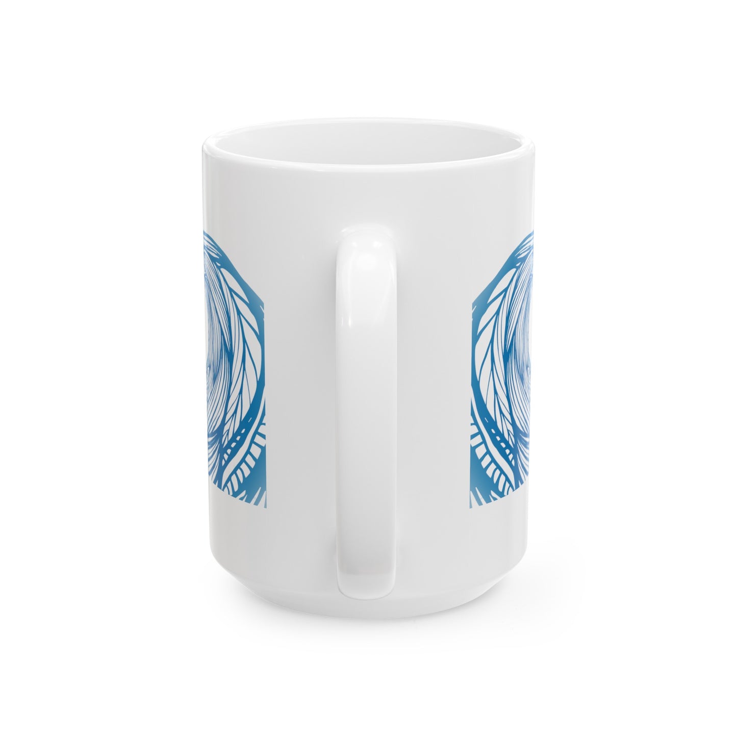 Under The Wave Coffee Mug - Double Sided White Ceramic 15oz by TheGlassyLass.com