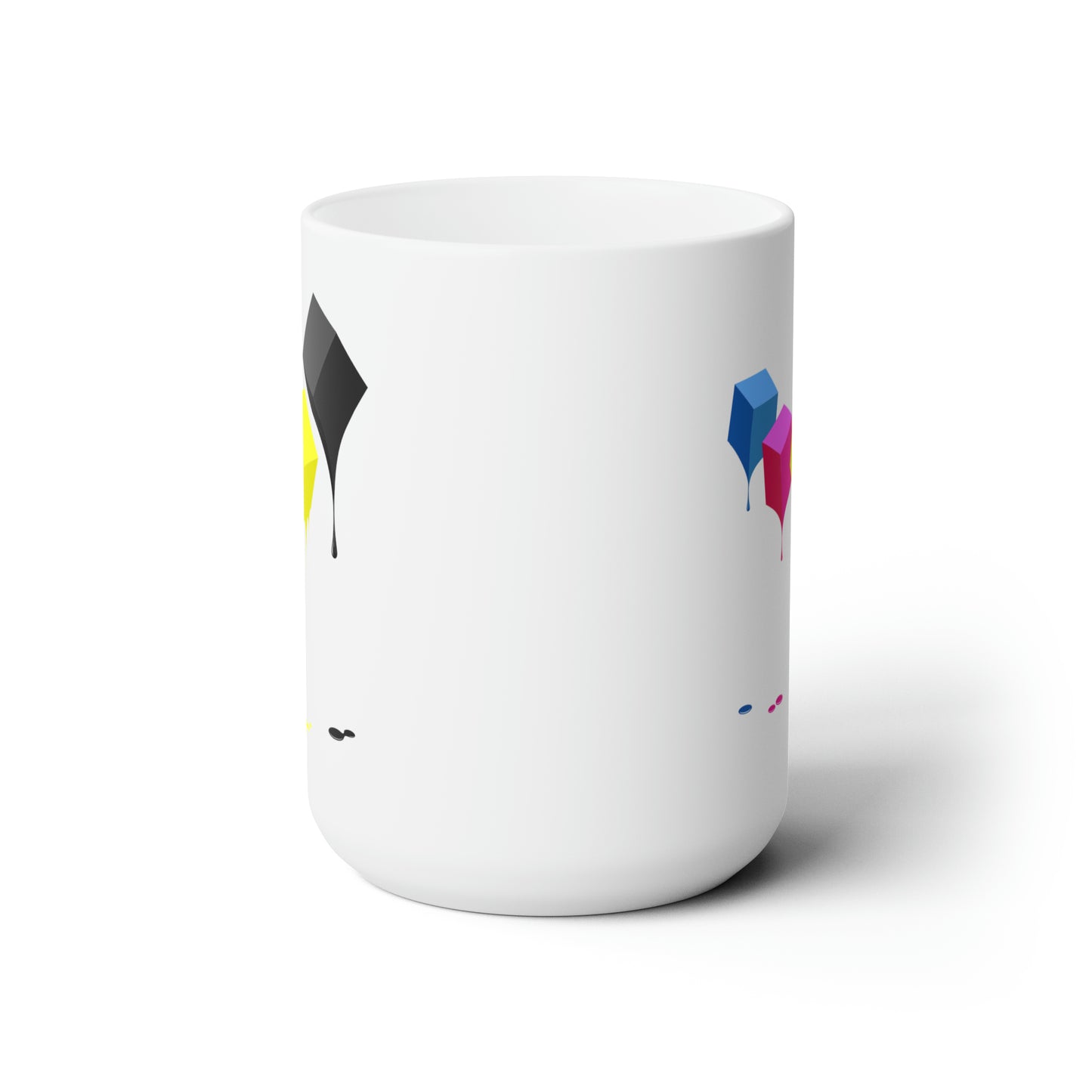 Molten Colors Coffee Mug - Double Sided White Ceramic 15oz by TheGlassyLass