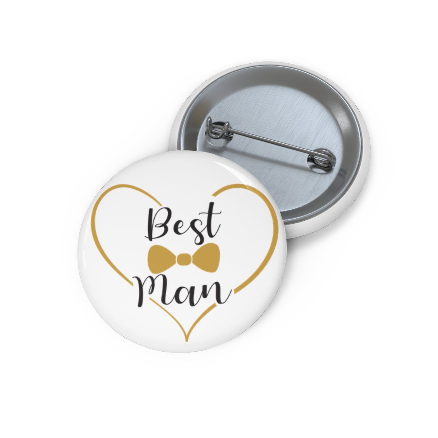 Best Man Pin Button 1.25" Round | Wedding Party Design by Jan at TheGlassyLass.com