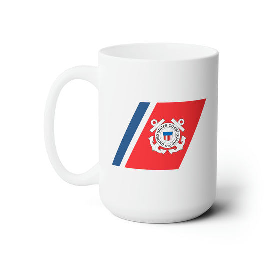 Coast Guard Hull Crest Coffee Mug - Double Sided White Ceramic 15oz by TheGlassyLass.com