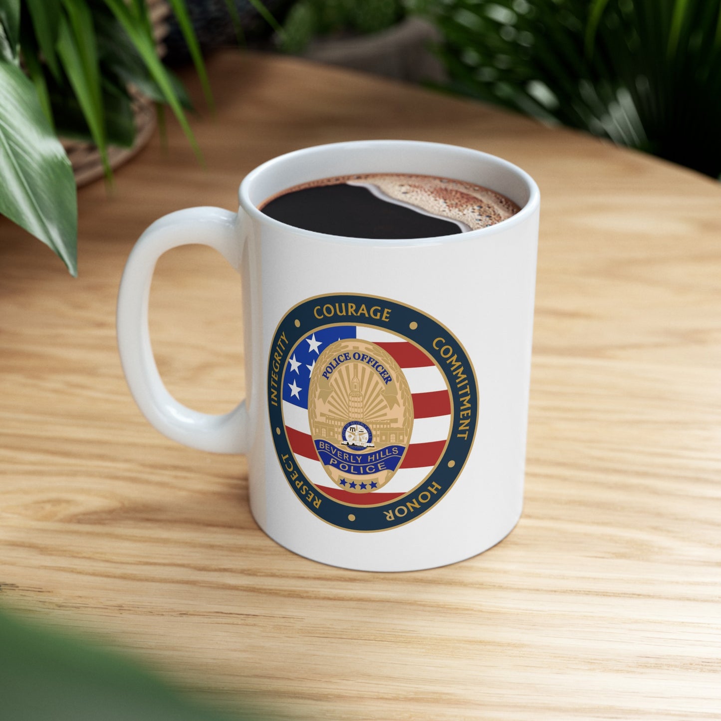 Beverly Hills Police Coffee Mug - Double Sided White Ceramic 11oz by TheGlassyLass.com