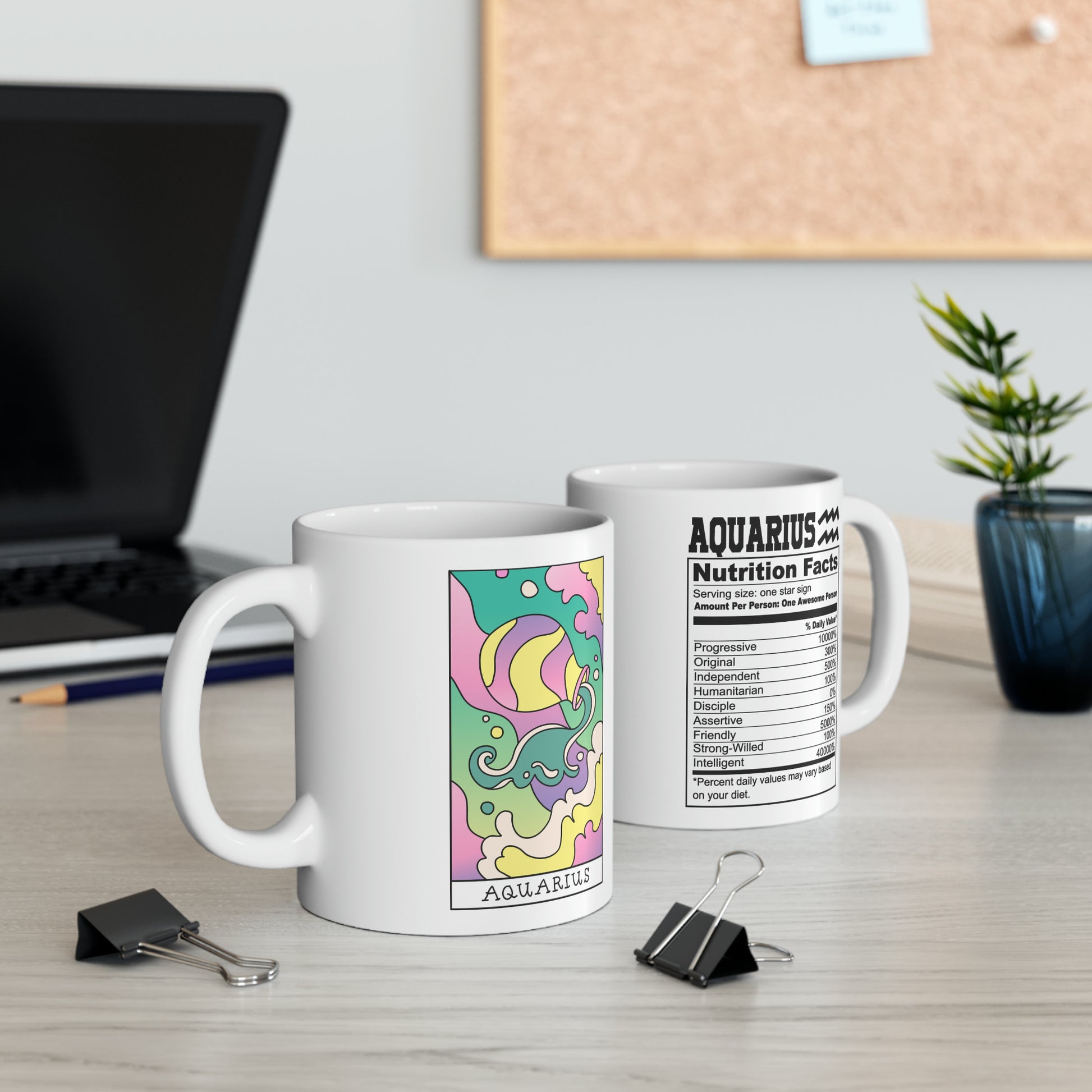 Aquarius Tarot Card Coffee Mug Custom Printed by TheGlassyLass.com Microwave Oven & Dishwasher Safe