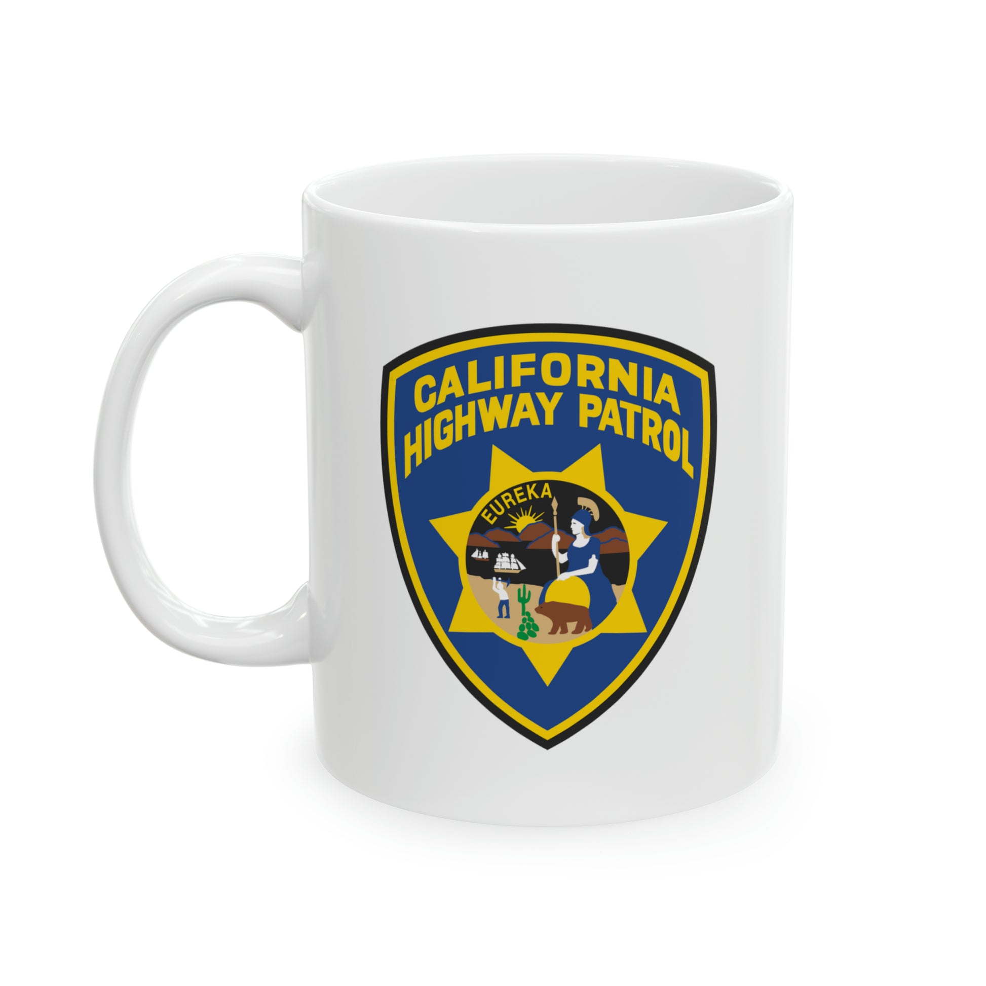 California Highway Patrol Coffee Mug - Double Sided White Ceramic 11oz by TheGlassyLass.com