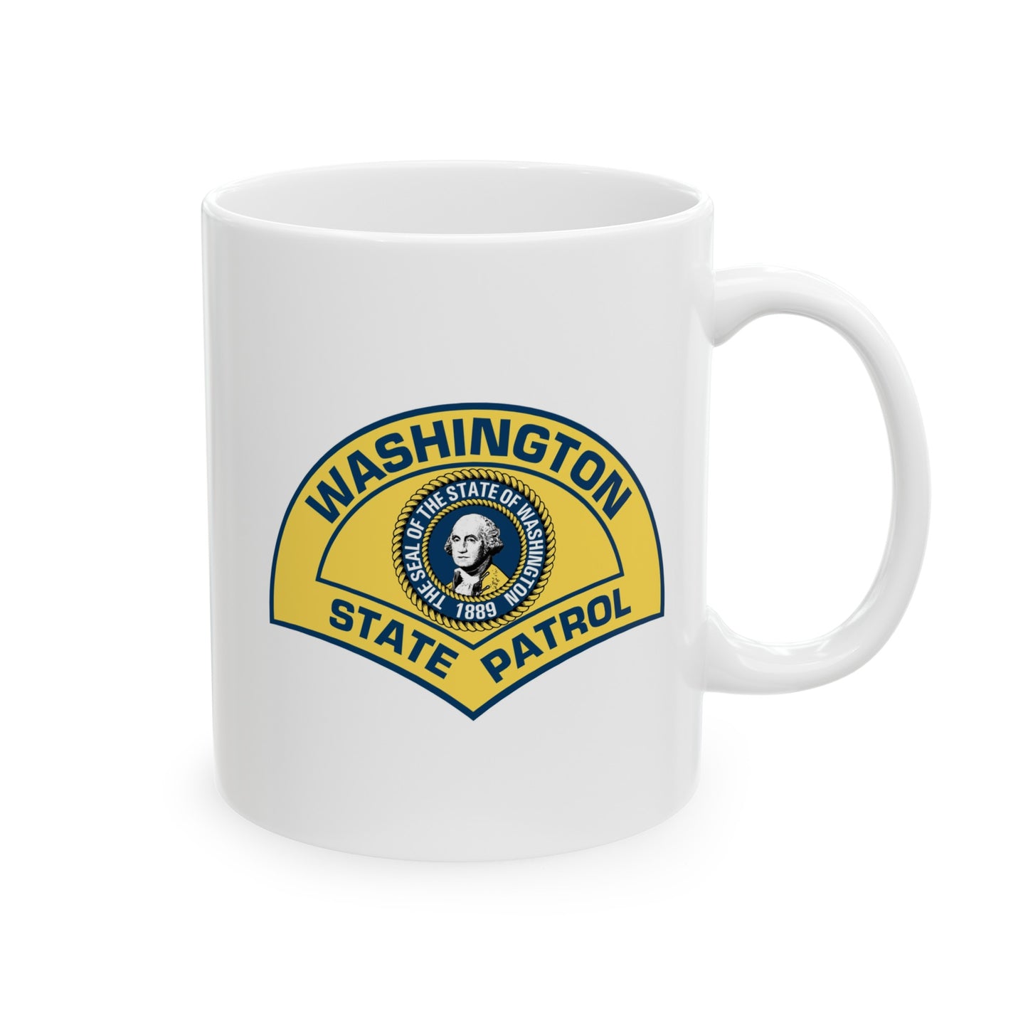 Washington State Patrol Coffee Mug - Double Sided White Ceramic 11oz by TheGlassyLass.com