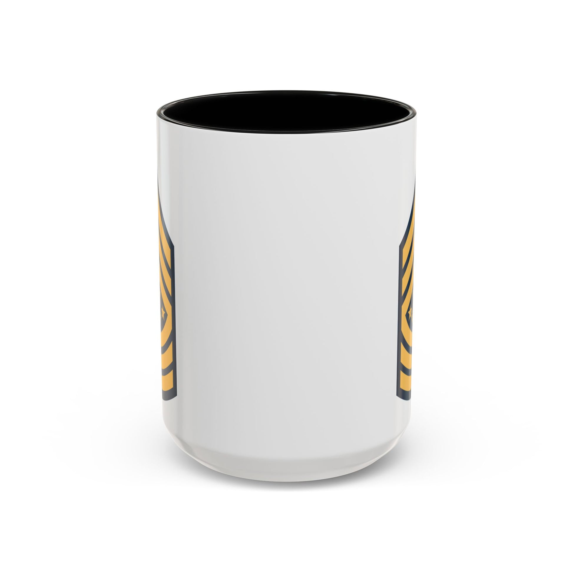 Sergeant Major of the Army (E-9S) Stripes Coffee Mug - Double Sided Print, Black Accent White Ceramic, 15oz by TheGlassyLass.com