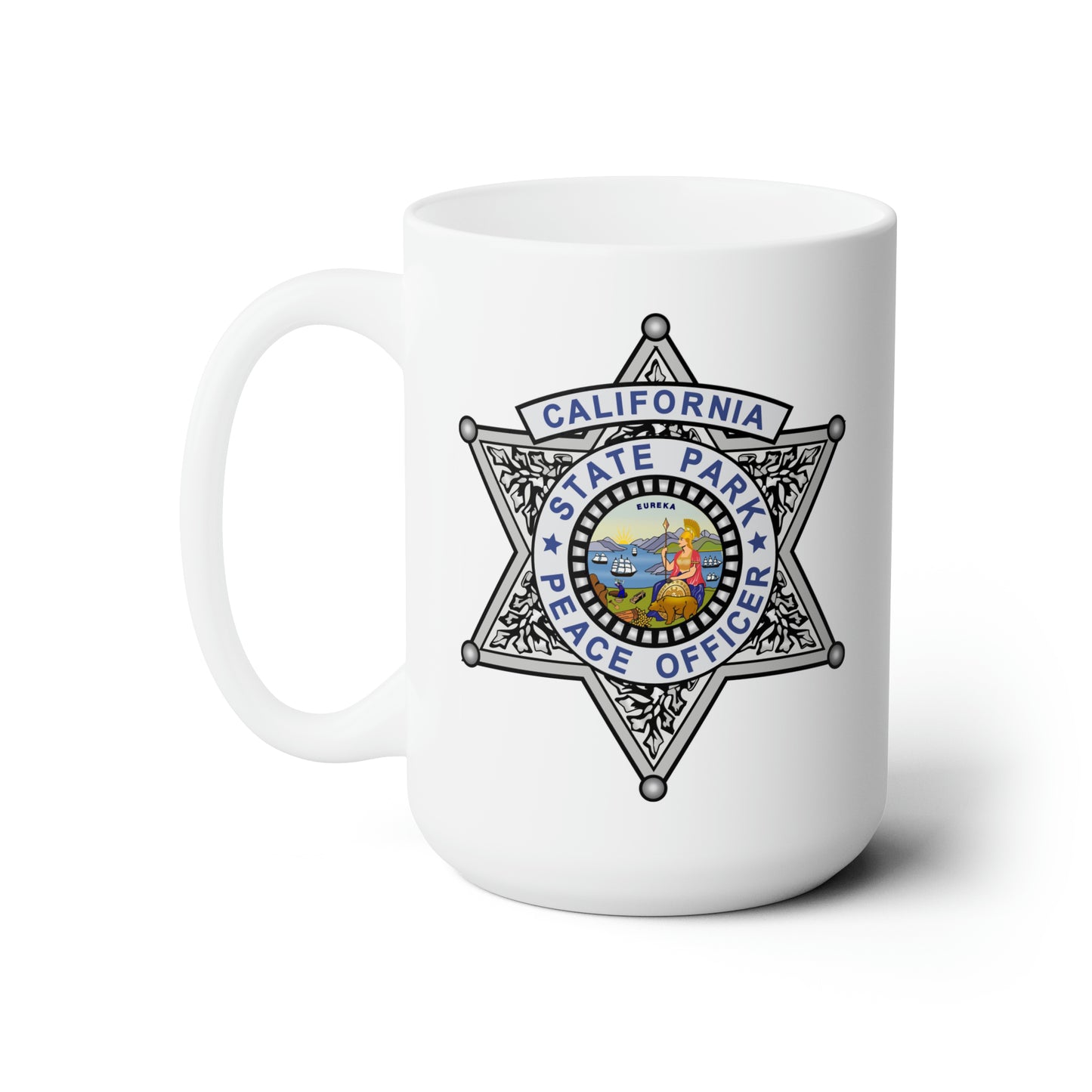 California State Parks Peace Officer Coffee Mug - Double Sided White Ceramic 15oz by TheGlassyLass