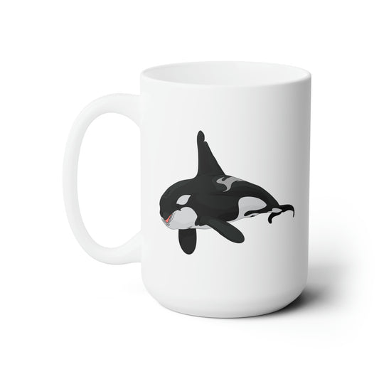 Orca Killer Whale Coffee Mug - Double Sided White Ceramic 15oz by TheGlassyLass.com