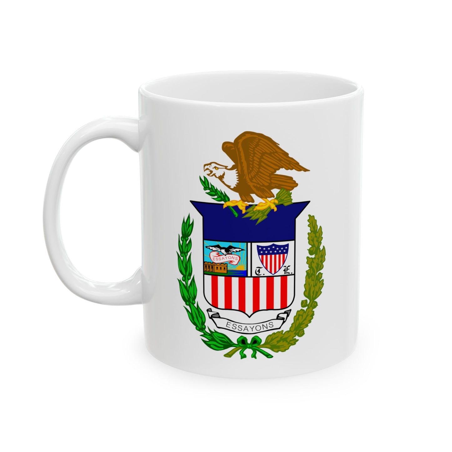 Army Corps of Engineers Coat of Arms Coffee Mug - Double Sided Print, White Ceramic, 11oz by TheGlassyLass.com