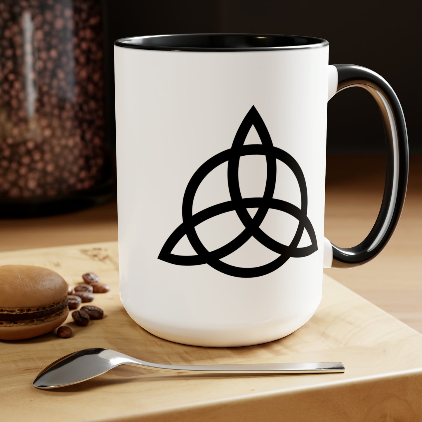 John Paul Jones Led Zeppelin IV Coffee Mug - Double Sided Black Accent White Ceramic 15oz by TheGlassyLass.com
