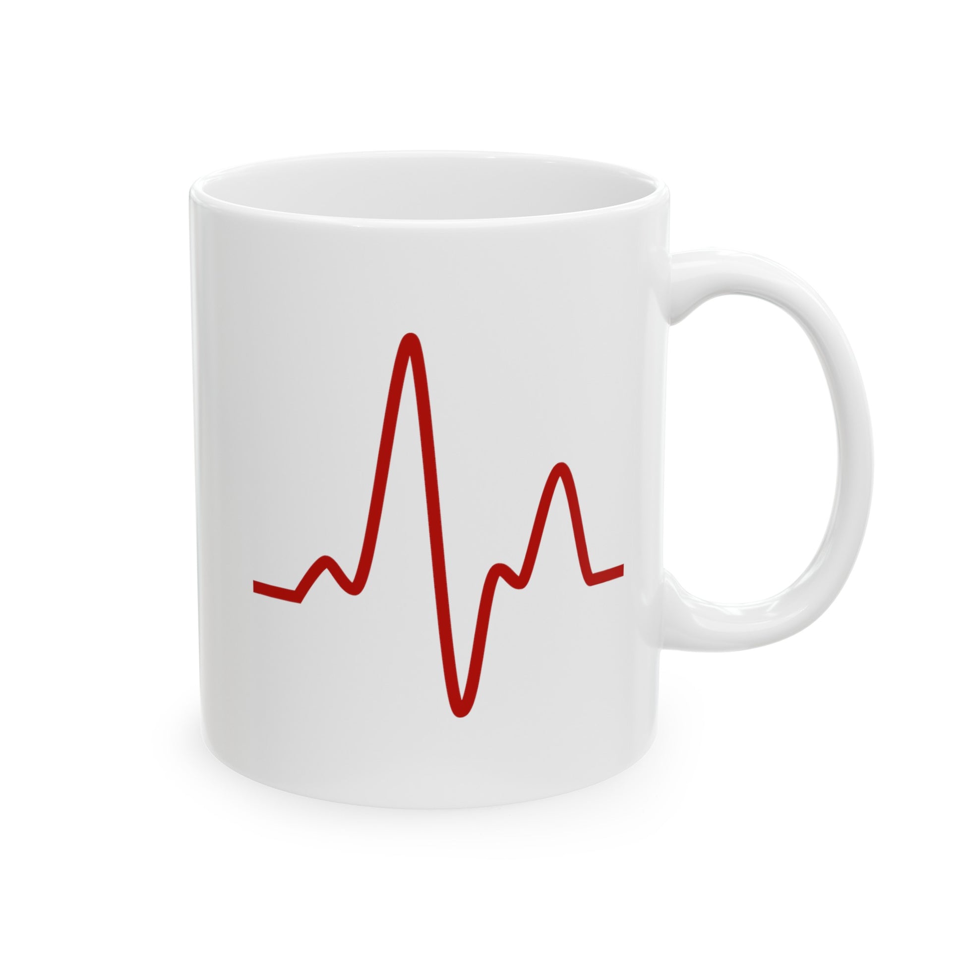 Sine Wave Coffee Mug - Double Sided White Ceramic 11oz by TheGlassyLass.com