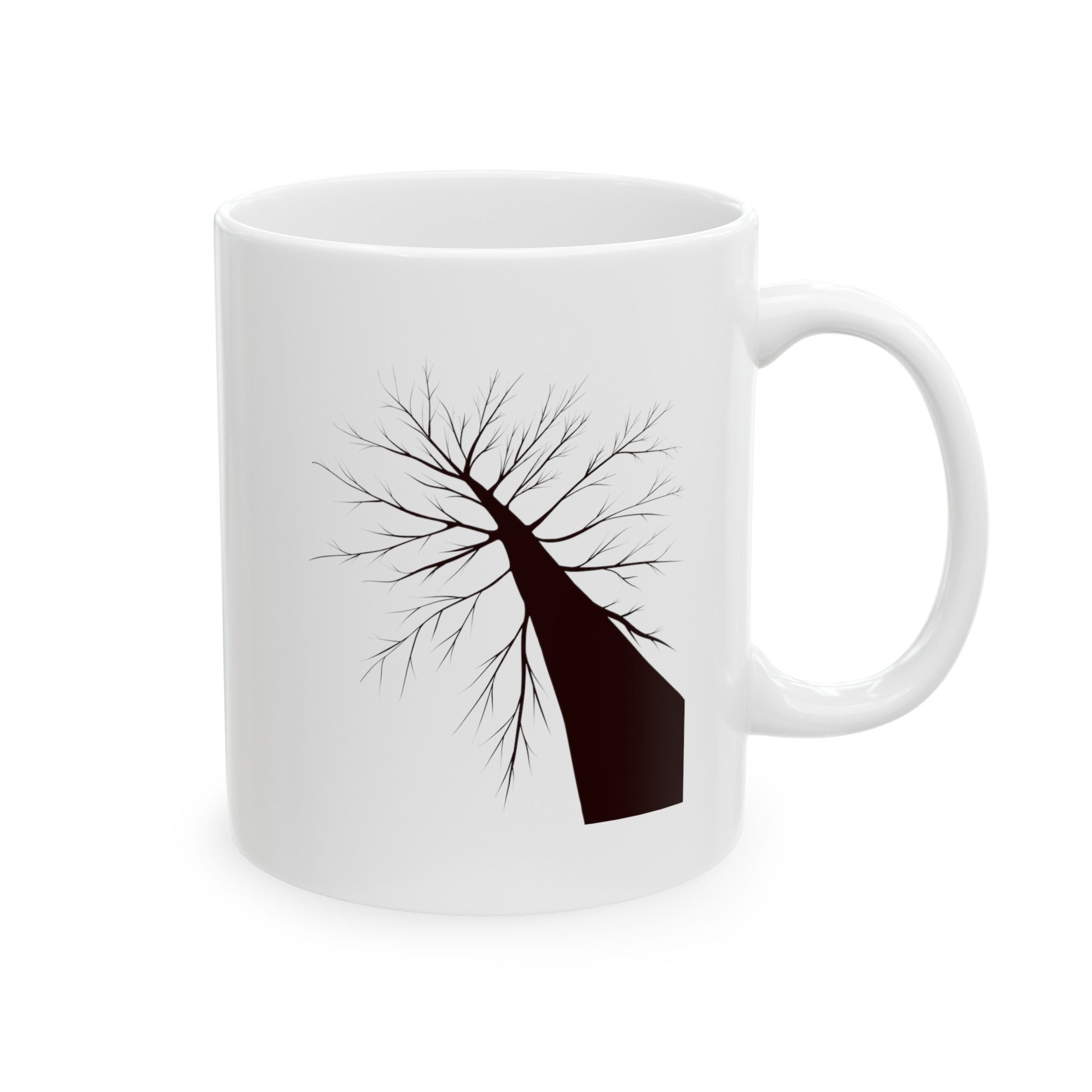 Barren Tree Coffee Mug - Double Sided White Ceramic 11oz by TheGlassyLass.com