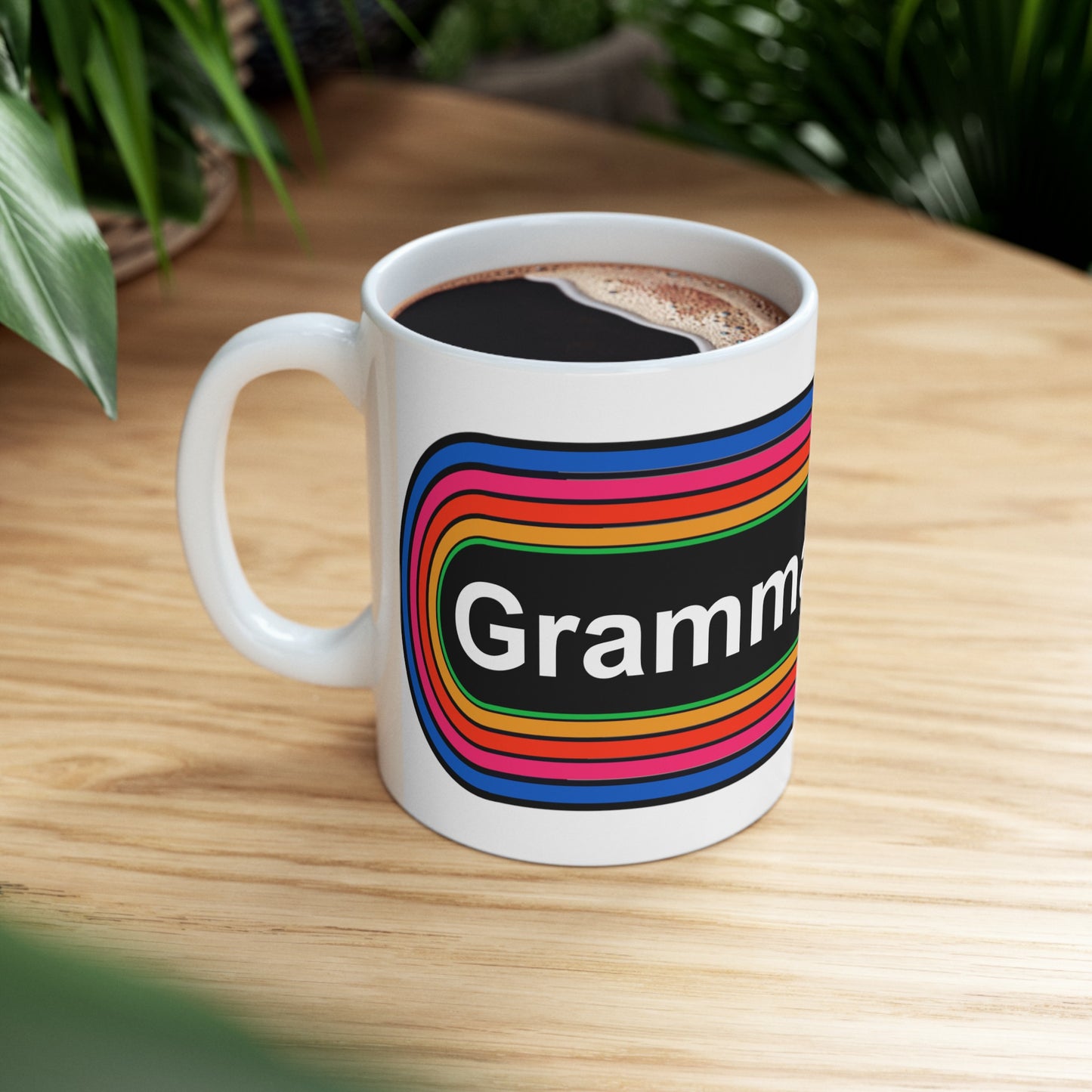 Rainbow Grammar Police Coffee Mug - Wrap Print White Ceramic 11oz - by TheGlassyLass.com