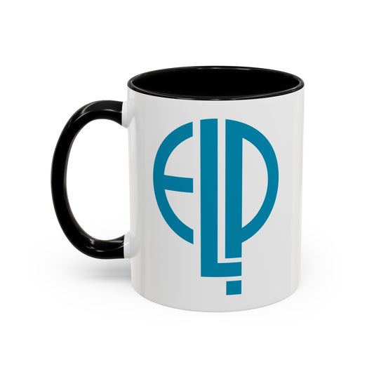 ELP Coffee Mug - Double Sided Black Accent White Ceramic 11oz by TheGlassyLass.com