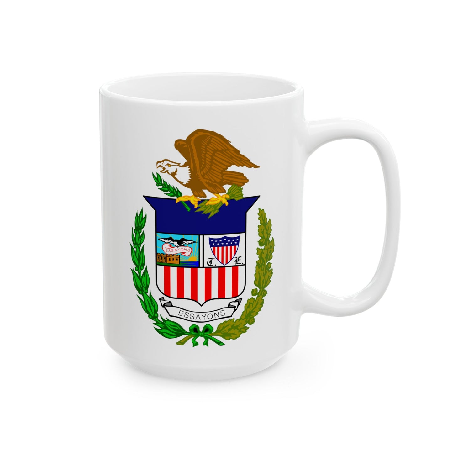 Army Corps of Engineers Coat of Arms Coffee Mug - Double Sided Print, White Ceramic, 15oz by TheGlassyLass.com