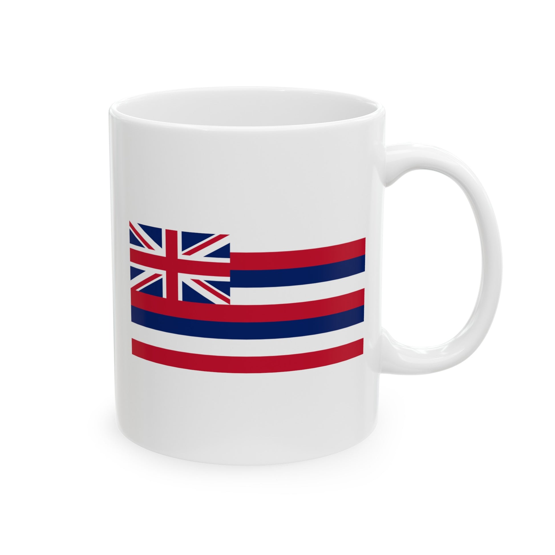 Hawaii State Flag - Double Sided White Ceramic Coffee Mug 11oz by TheGlassyLass.com