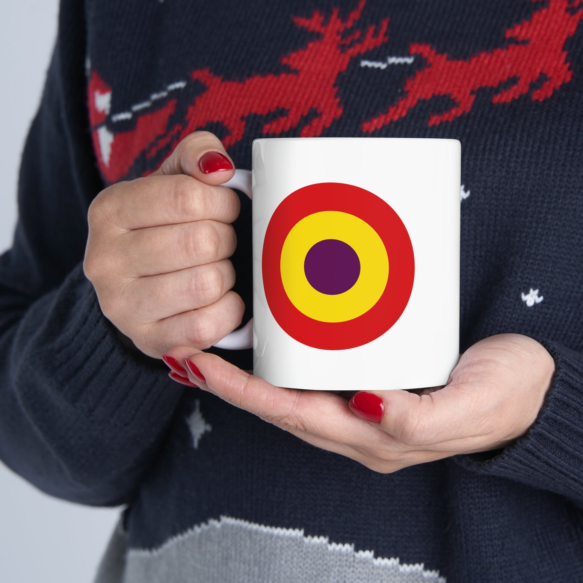 Spanish Air Force Roundel Coffee Mug - Double Sided White Ceramic 11oz - By TheGlassyLass.com