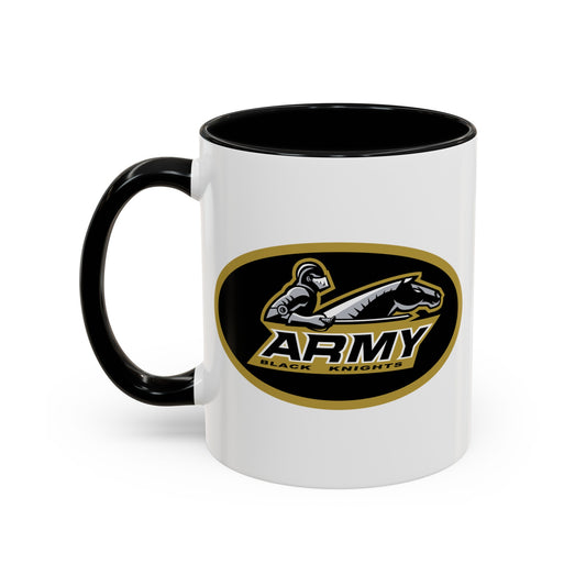 US Army Black Knights - Double Sided Black Accent White Ceramic Coffee Mug 11oz by TheGlassyLass.com