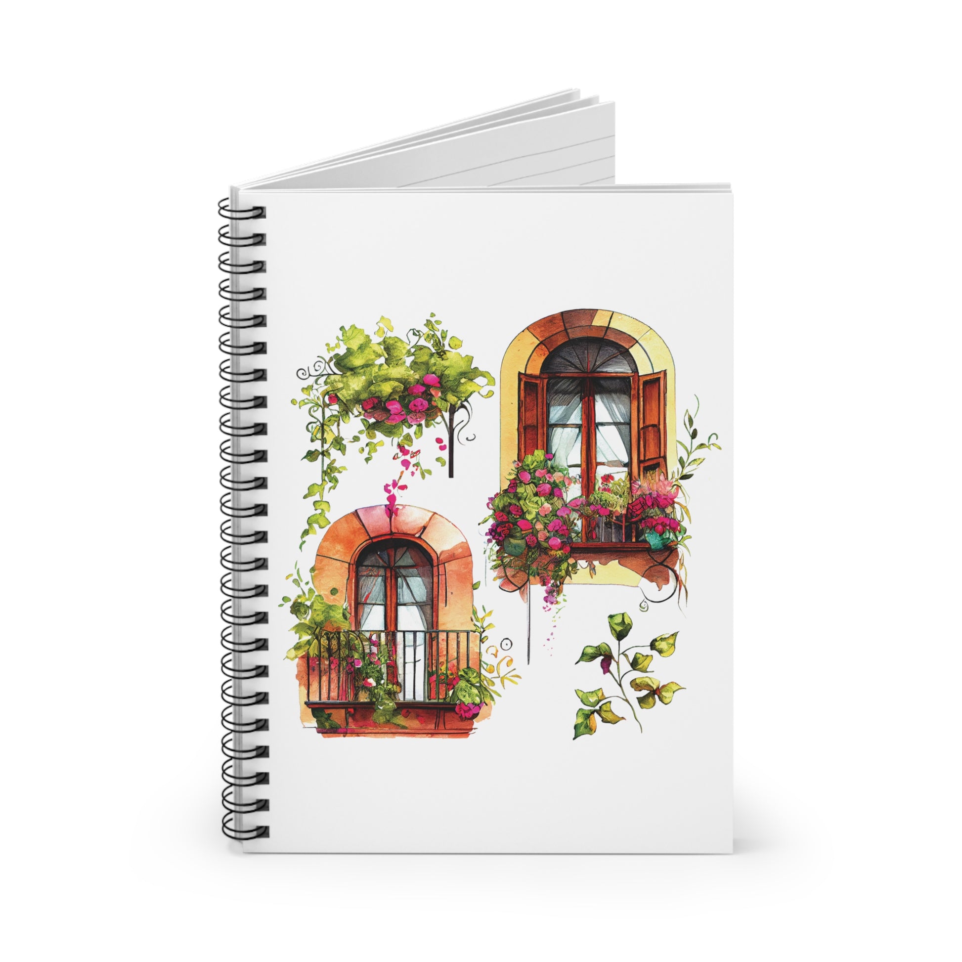 Balcony Flowers: Spiral Notebook - Log Books - Journals - Diaries - and More Custom Printed by TheGlassyLass