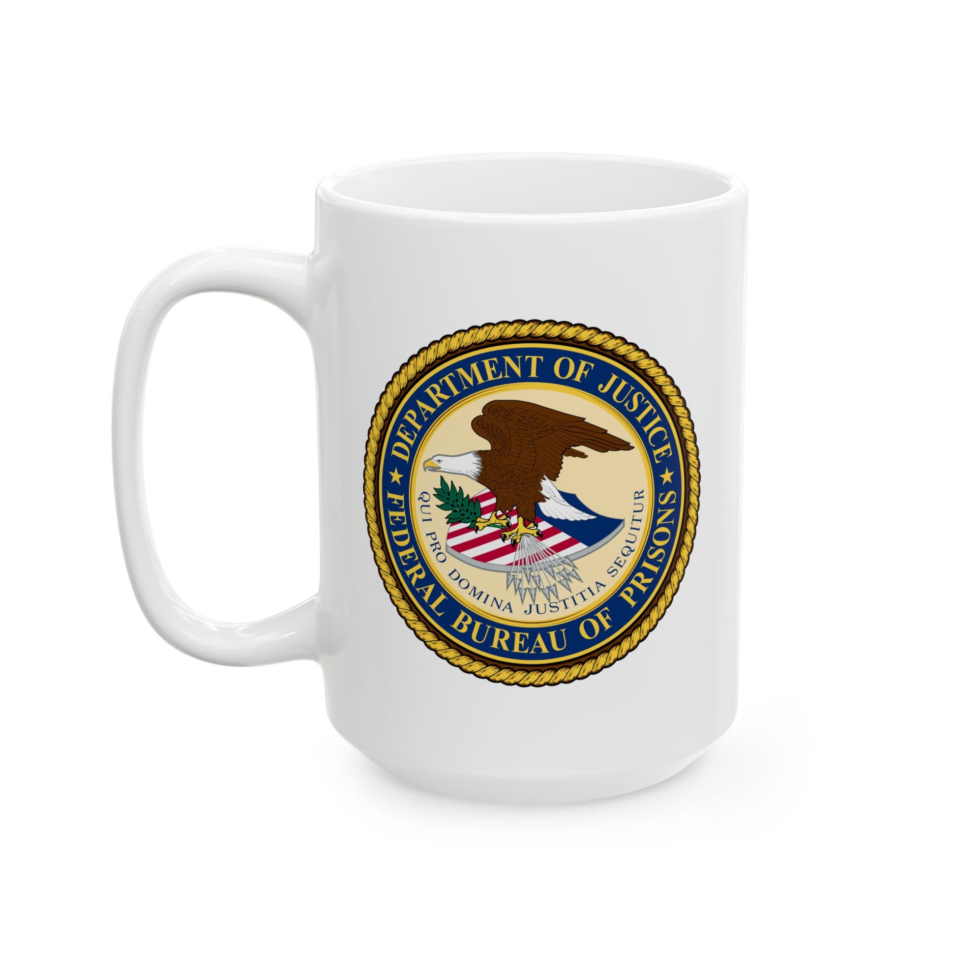 Federal Bureau of Prisons Coffee Mug - Double Sided White Ceramic 15oz by TheGlassyLass.com
