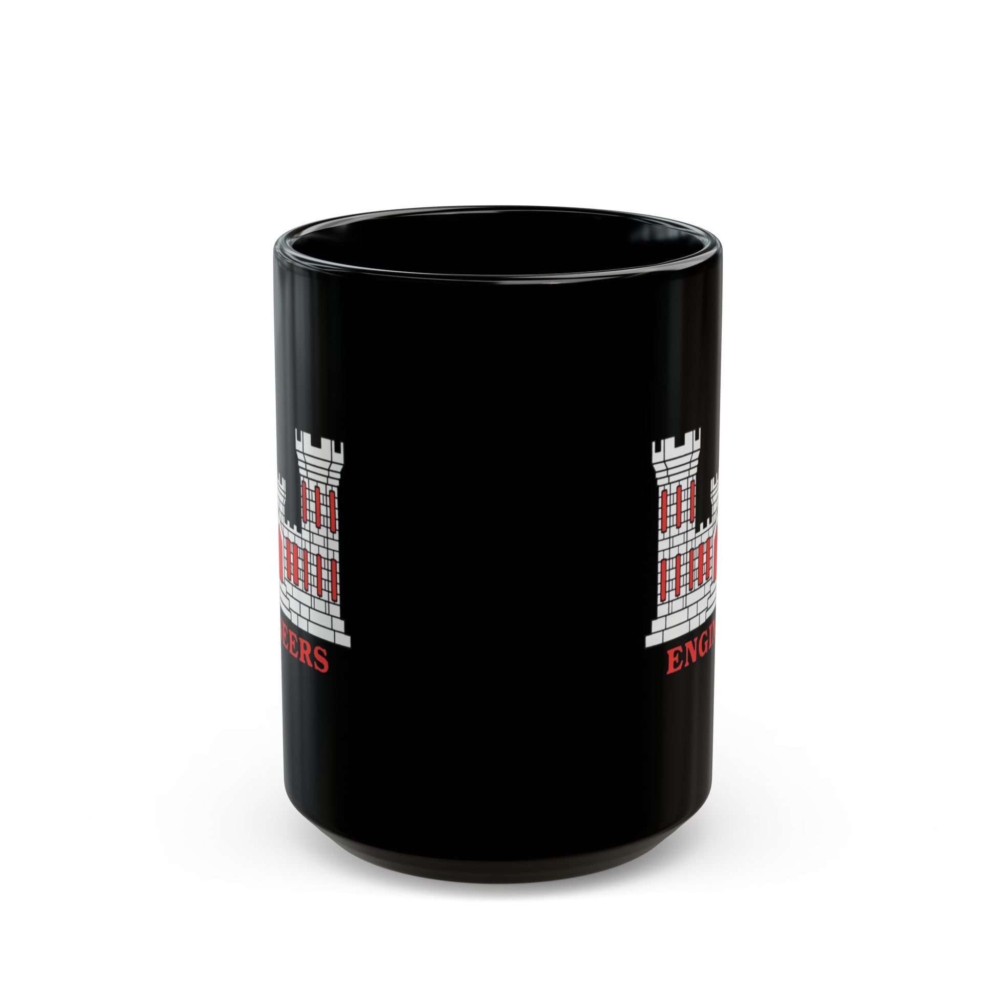 Double Sided Army Corps of Engineers Coffee Mug in Black by TheGlassyLass