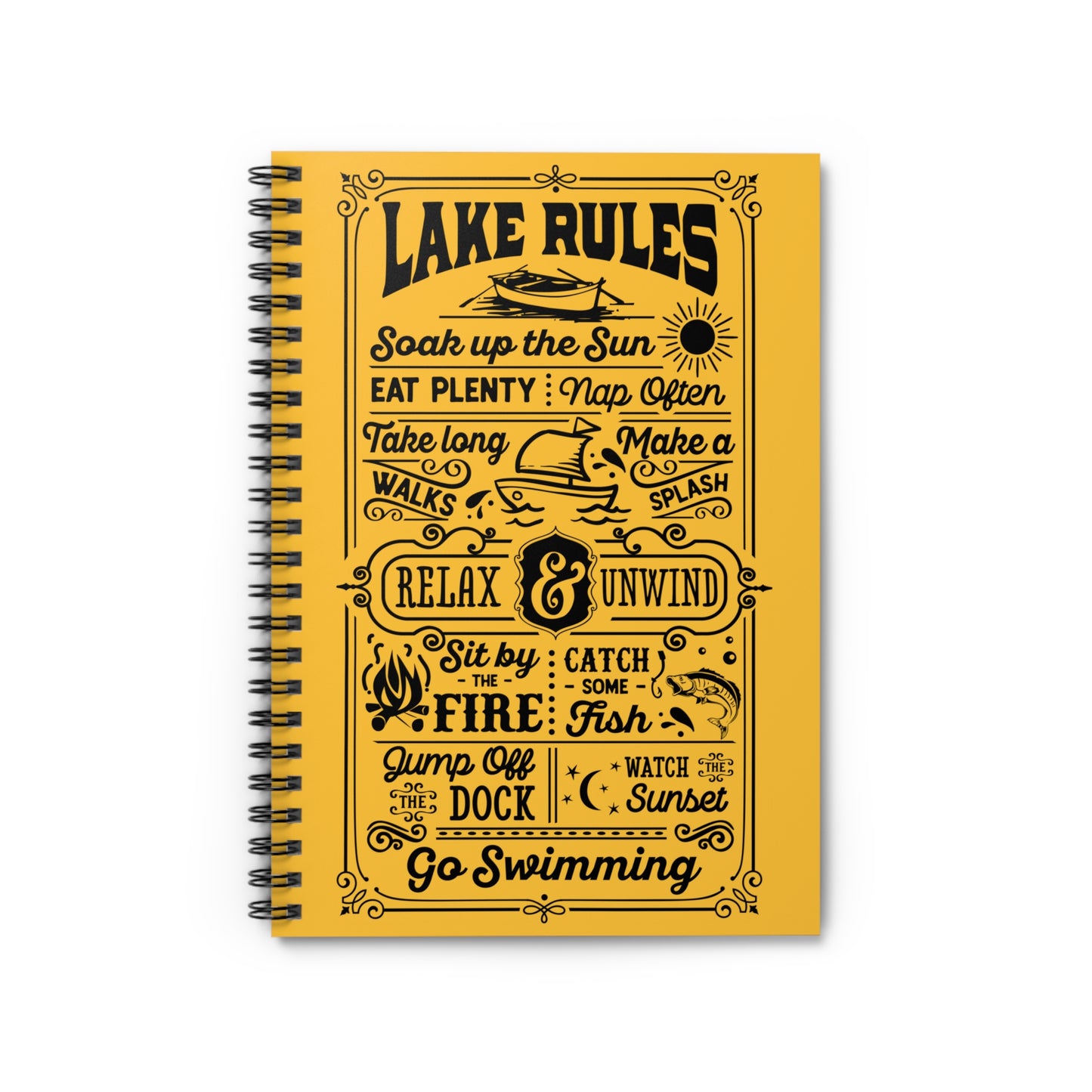 Lake Rules: Spiral Notebook - Log Books - Journals - Diaries - and More Custom Printed by TheGlassyLass.com