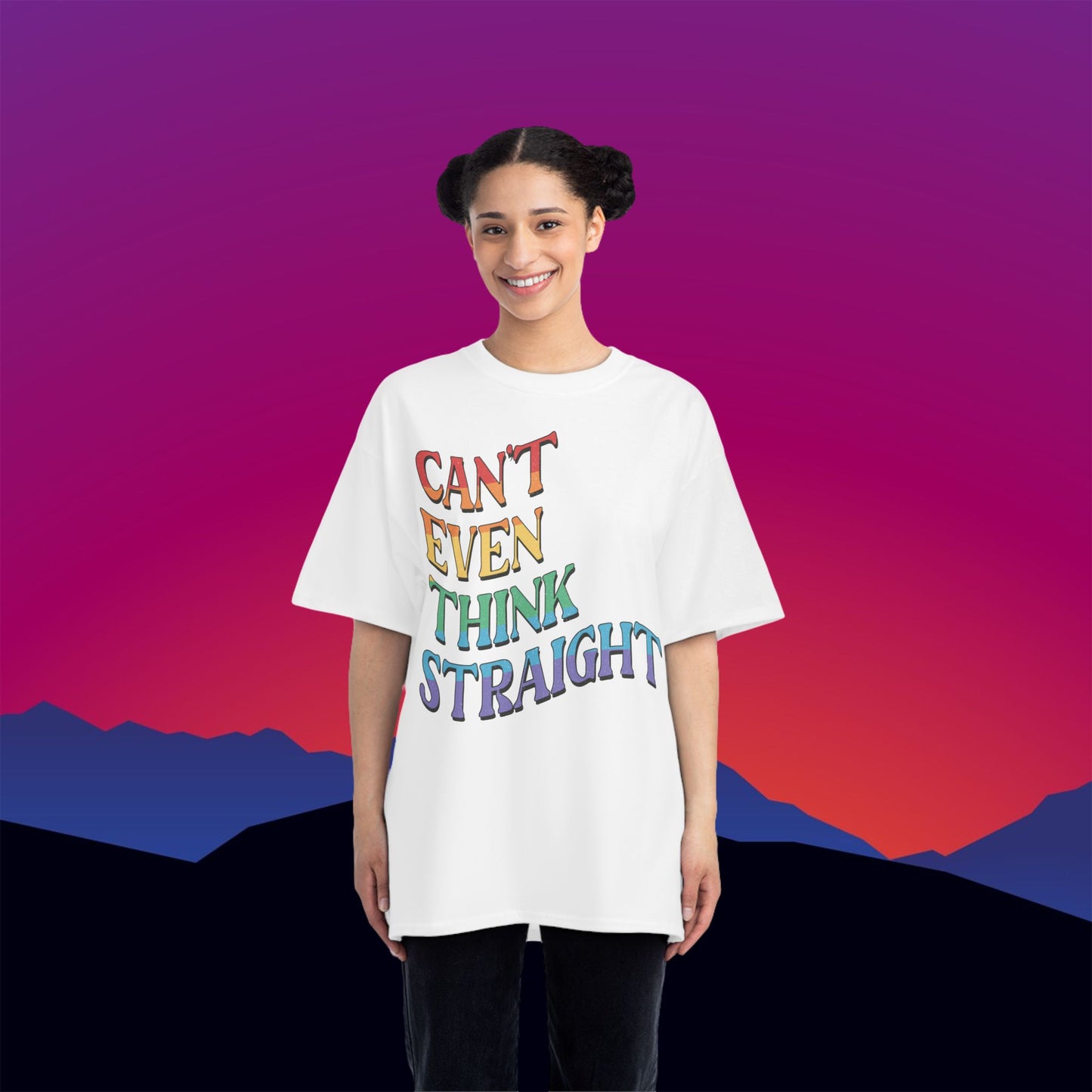 Can't Think Straight T-Shirt: (Hanes Beefy-T 100% Preshrunk Cotton) Custom Printed by TheGlassyLass.com