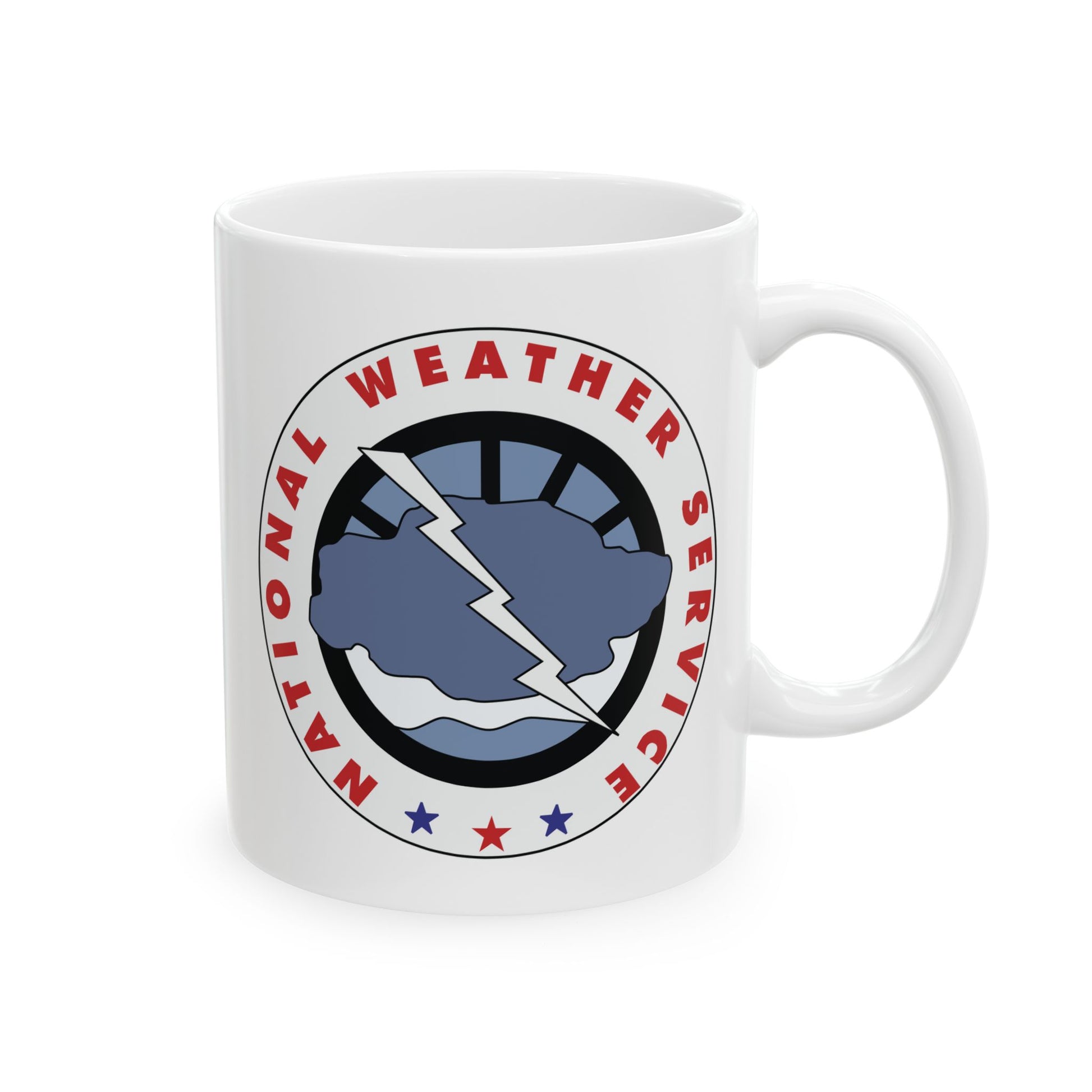 National Weather Service Coffee Mug - Double Sided Print, White Ceramic, 11oz by TheGlassyLass.com