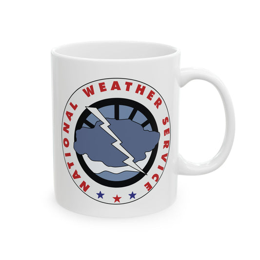 National Weather Service Coffee Mug - Double Sided Print, White Ceramic, 11oz by TheGlassyLass.com