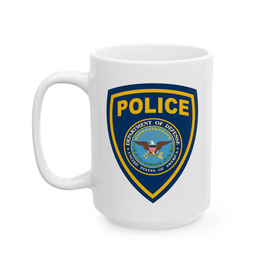 DOD Police Coffee Mug - Double Sided White Ceramic 15oz by TheGlassyLass.com