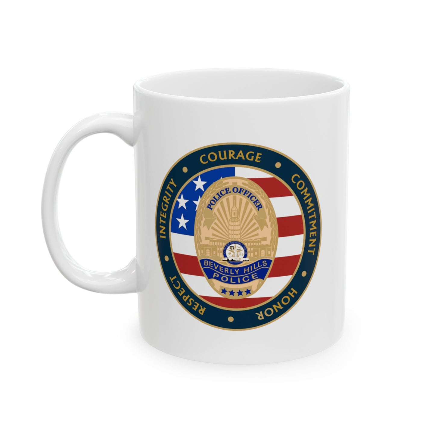 Beverly Hills Police Coffee Mug - Double Sided White Ceramic 11oz by TheGlassyLass.com