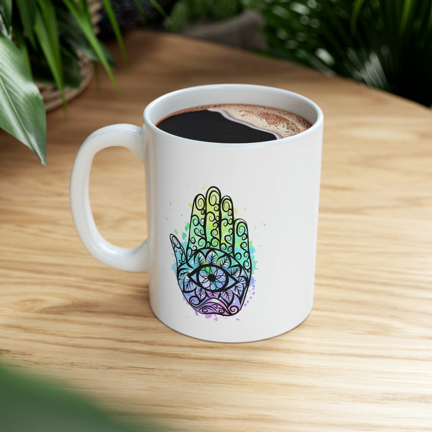 3rd Eye Coffee Mug - Double Sided White Ceramic 11oz by TheGlassyLass.com