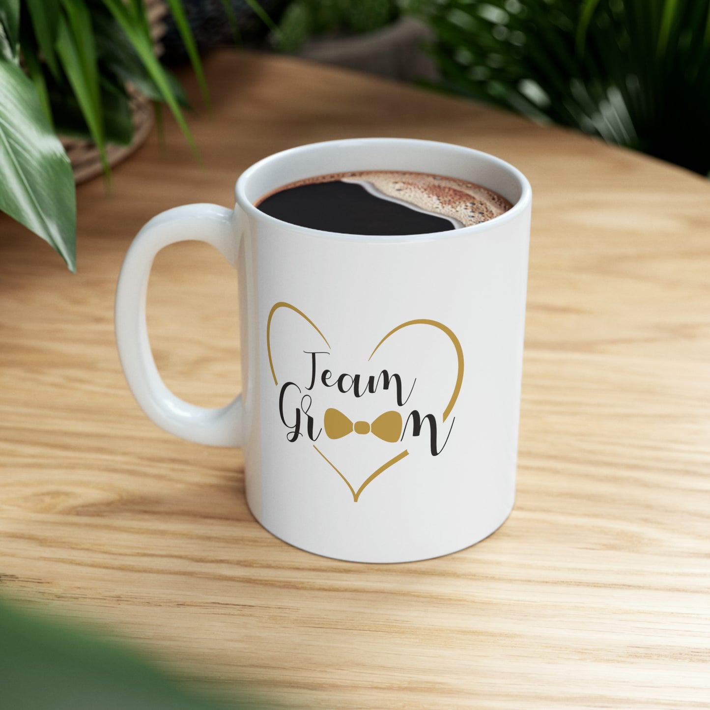 Team Groom Coffee Mug - Double Sided 11oz White Ceramic by TheGlassyLass.com