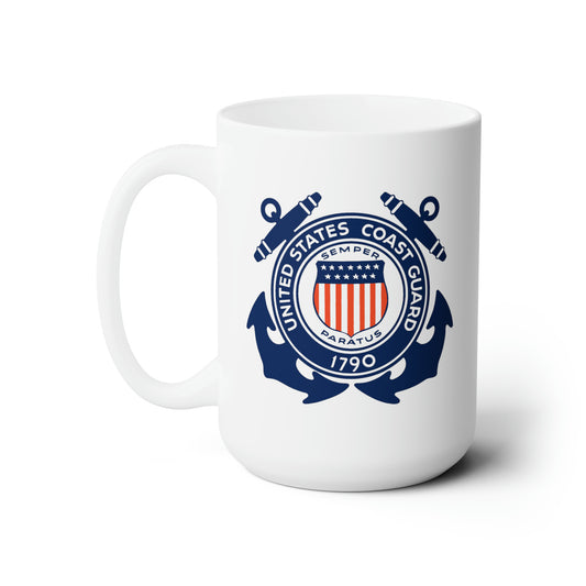 US Coast Guard Seal Coffee Mug - Double Sided White Ceramic 15oz by TheGlassyLass.com