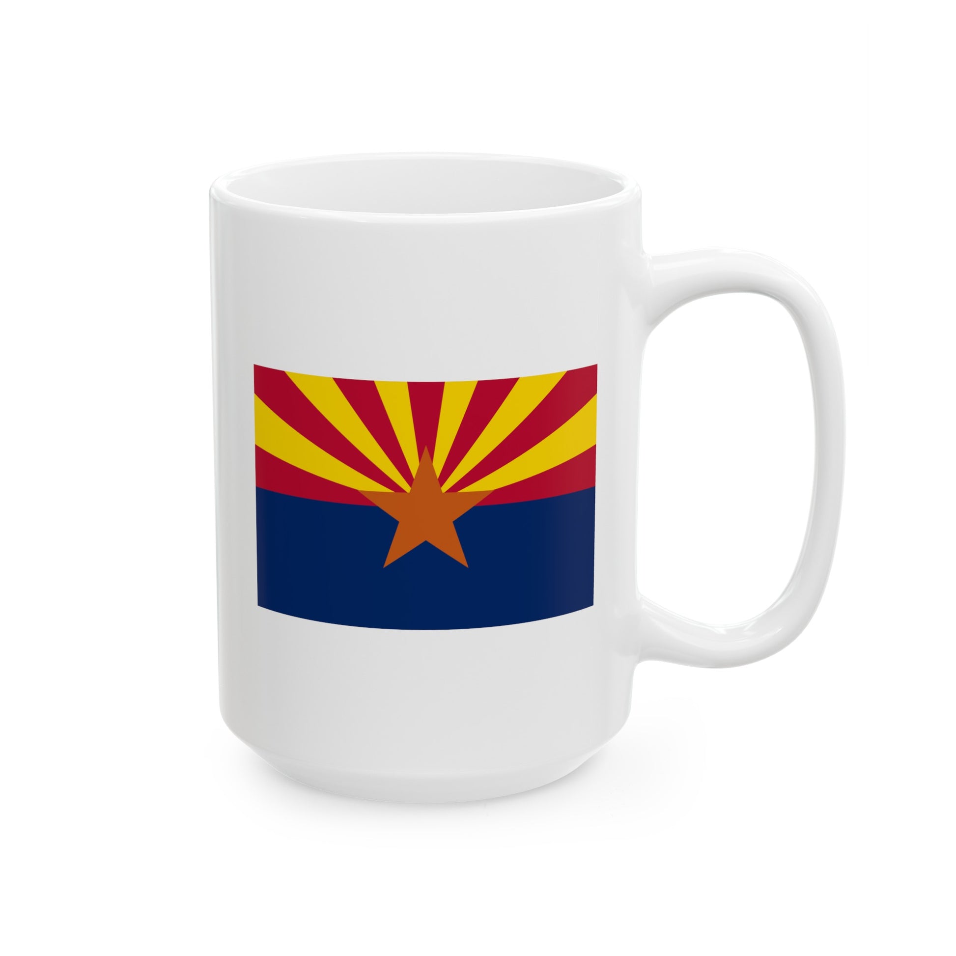 Arizona State Flag - Double Sided White Ceramic Coffee Mug 15oz by TheGlassyLass.com