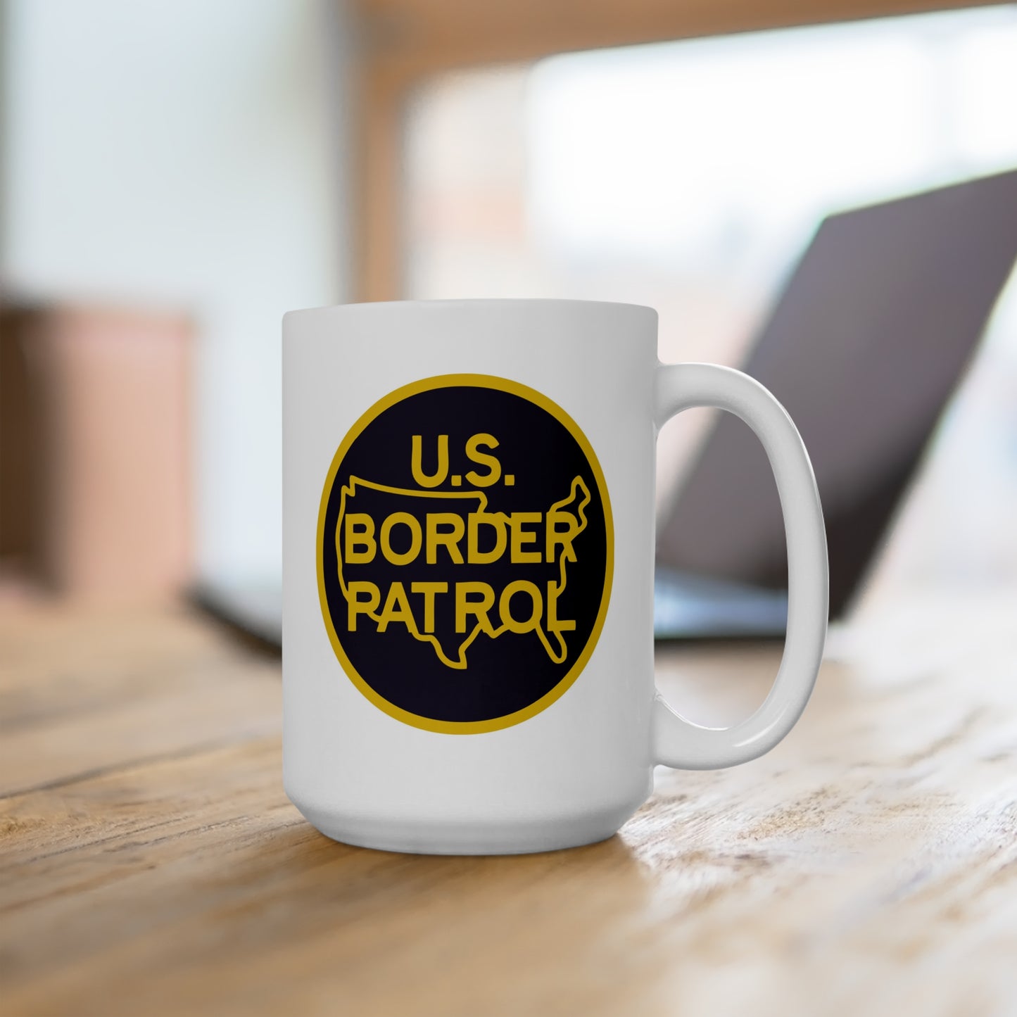 US Border Patrol Coffee Mug - Double Sided White Ceramic 15oz by TheGlassyLass.com