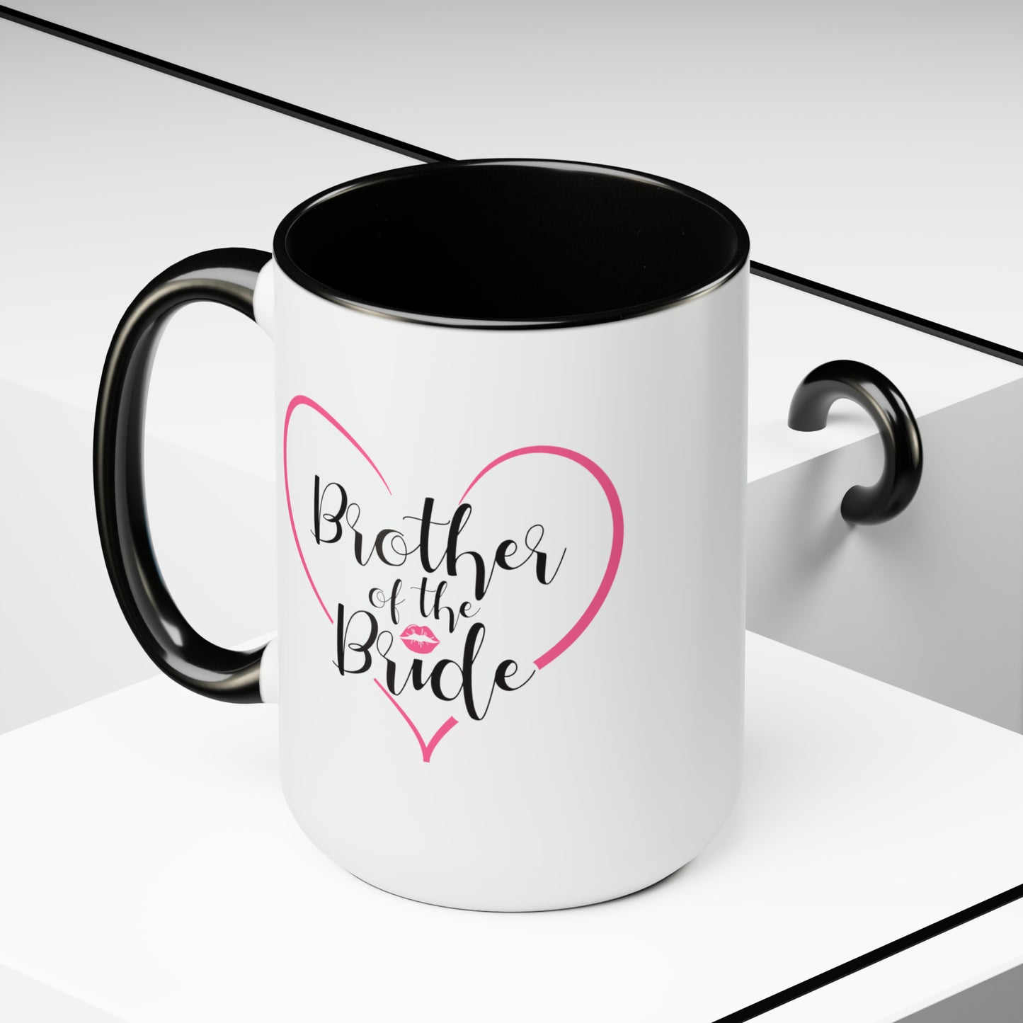 Brother of the Bride Coffee Mug - Double Sided Black Accent Ceramic 15oz by TheGlassyLass.com