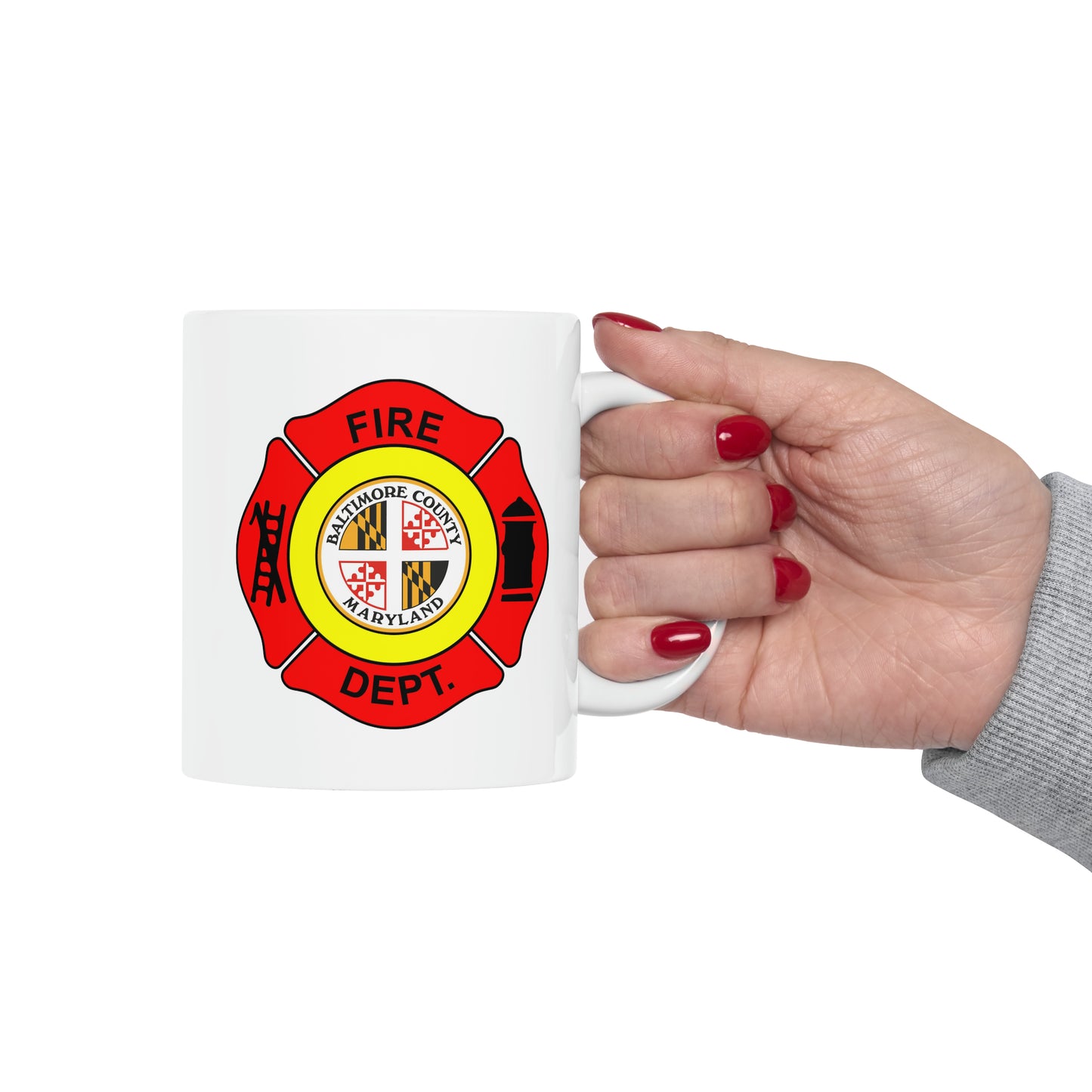 Baltimore Fire Department Coffe Mug - Double Sided White Ceramic 11oz by TheGlassyLass