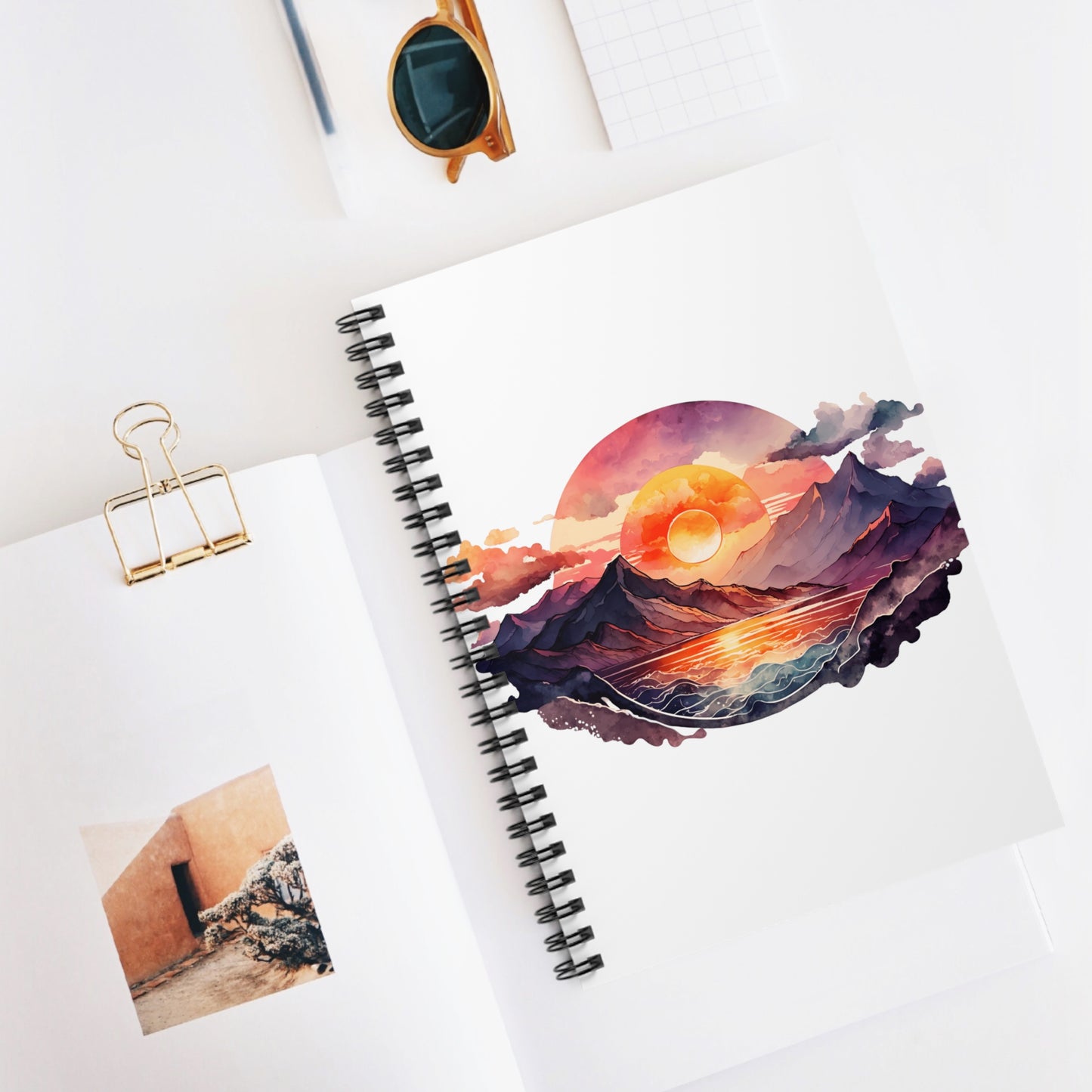 Sunrise Sunset at the Beach: Spiral Notebook - Log Books - Journals - Diaries - and More Custom Printed by TheGlassyLass.com