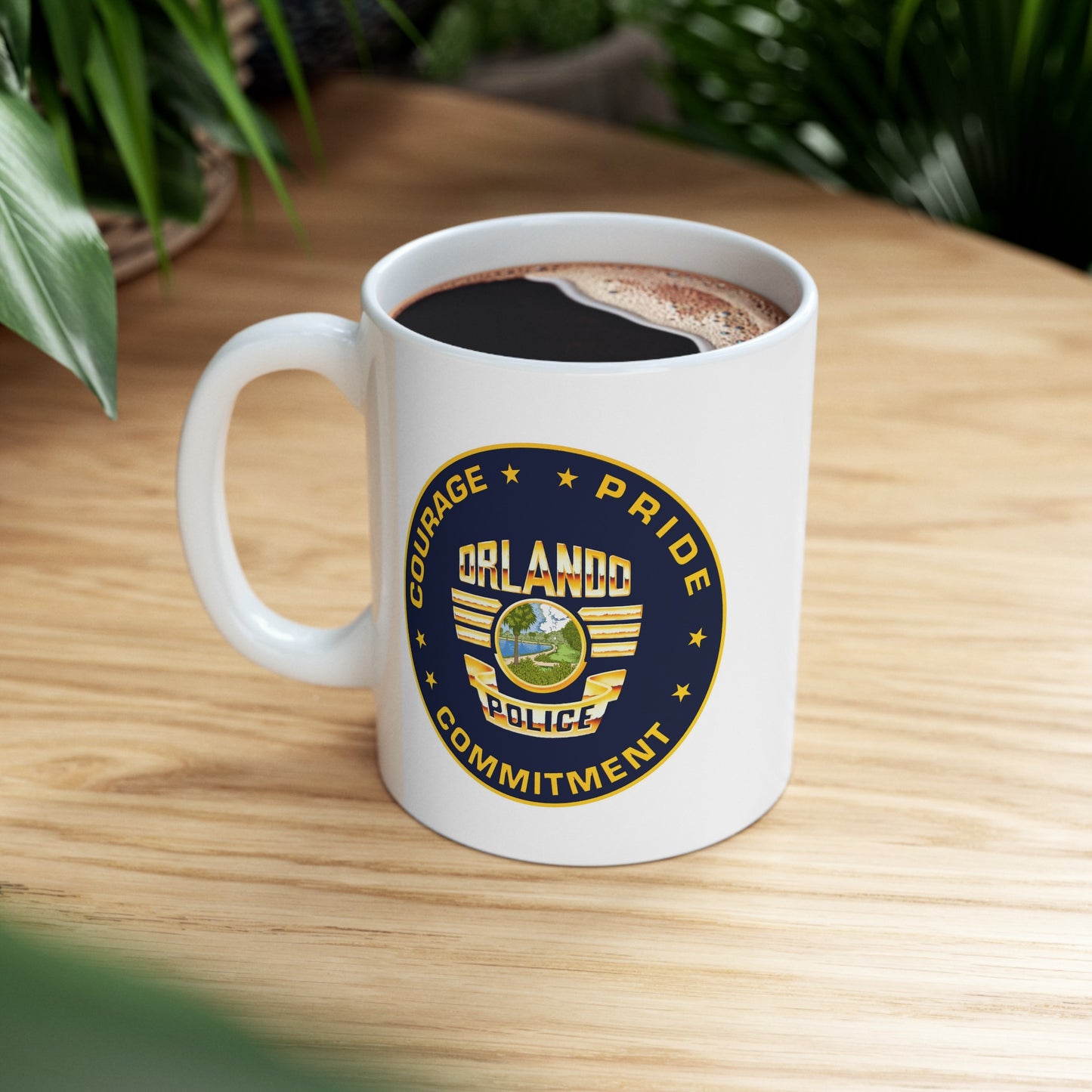 Orlando Police Coffee Mug - Double Sided White Ceramic 11oz by TheGlassyLass.com