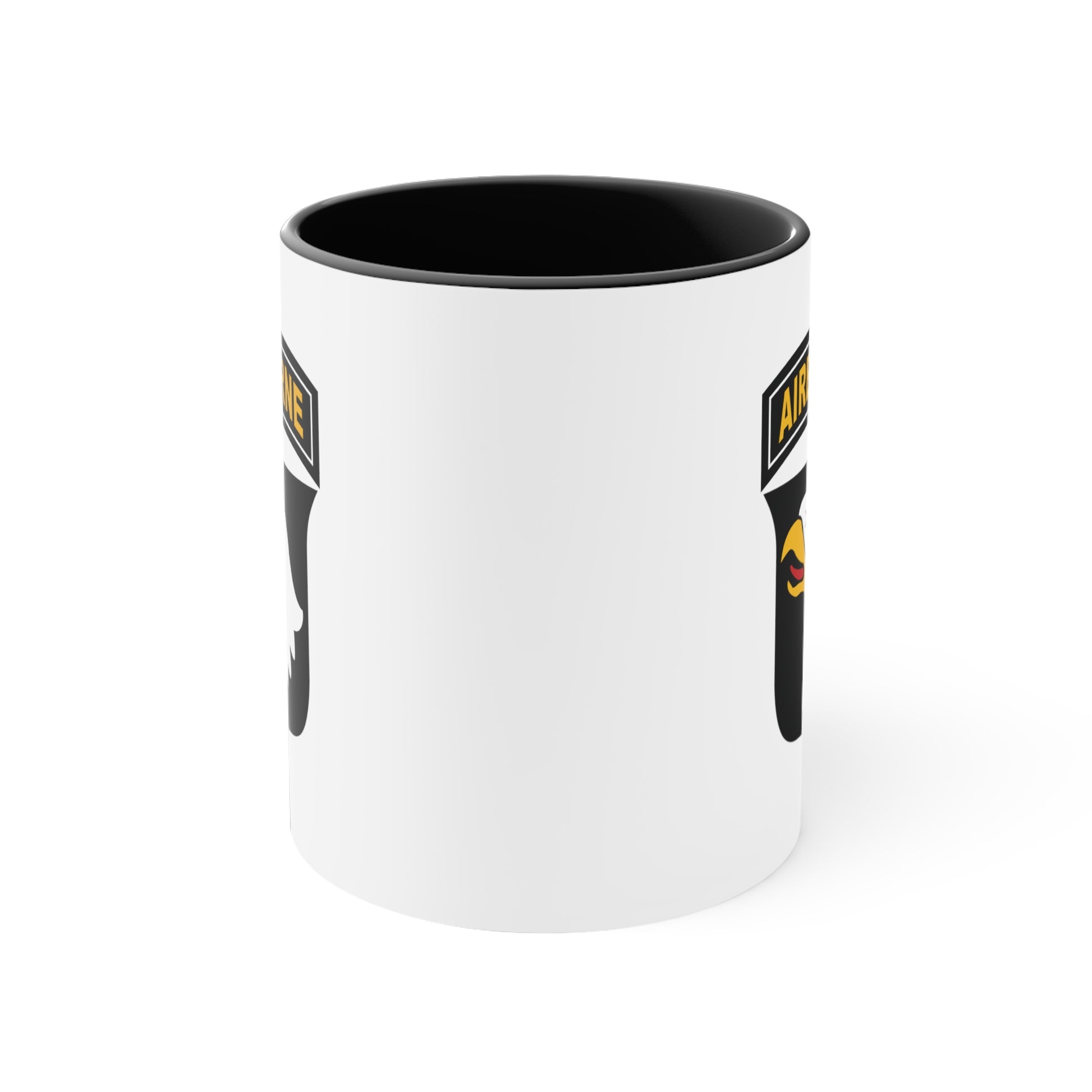 US Army Airborne Coffee Mugs - Double Sided Black Accent White Ceramic 11oz by TheGlassyLass