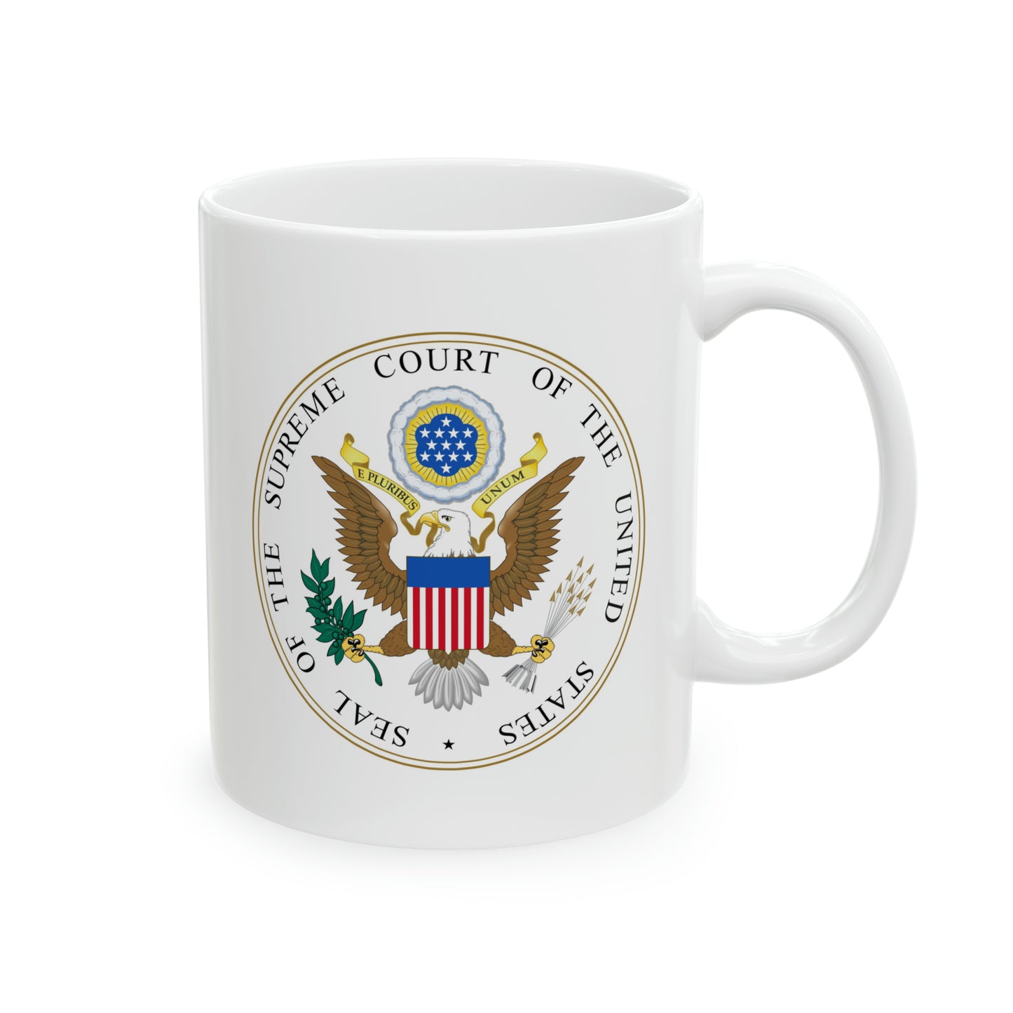 US Supreme Court Seal Coffee Mug - Double Sided White Ceramic 11oz by TheGlassyLass