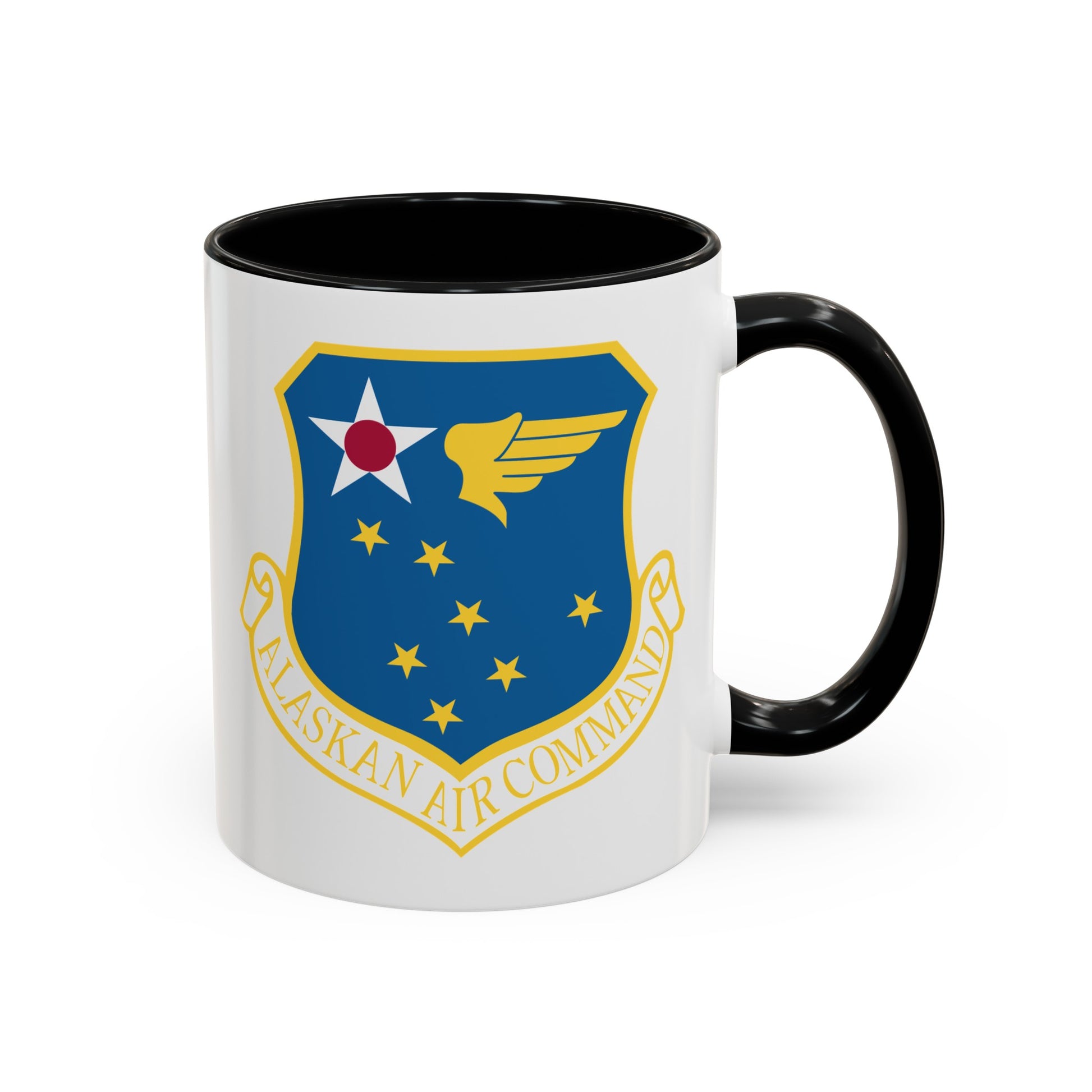 US Air Force Alaskan Air Command - Double Sided Black Accent White Ceramic Coffee Mug 11oz by TheGlassyLass.com