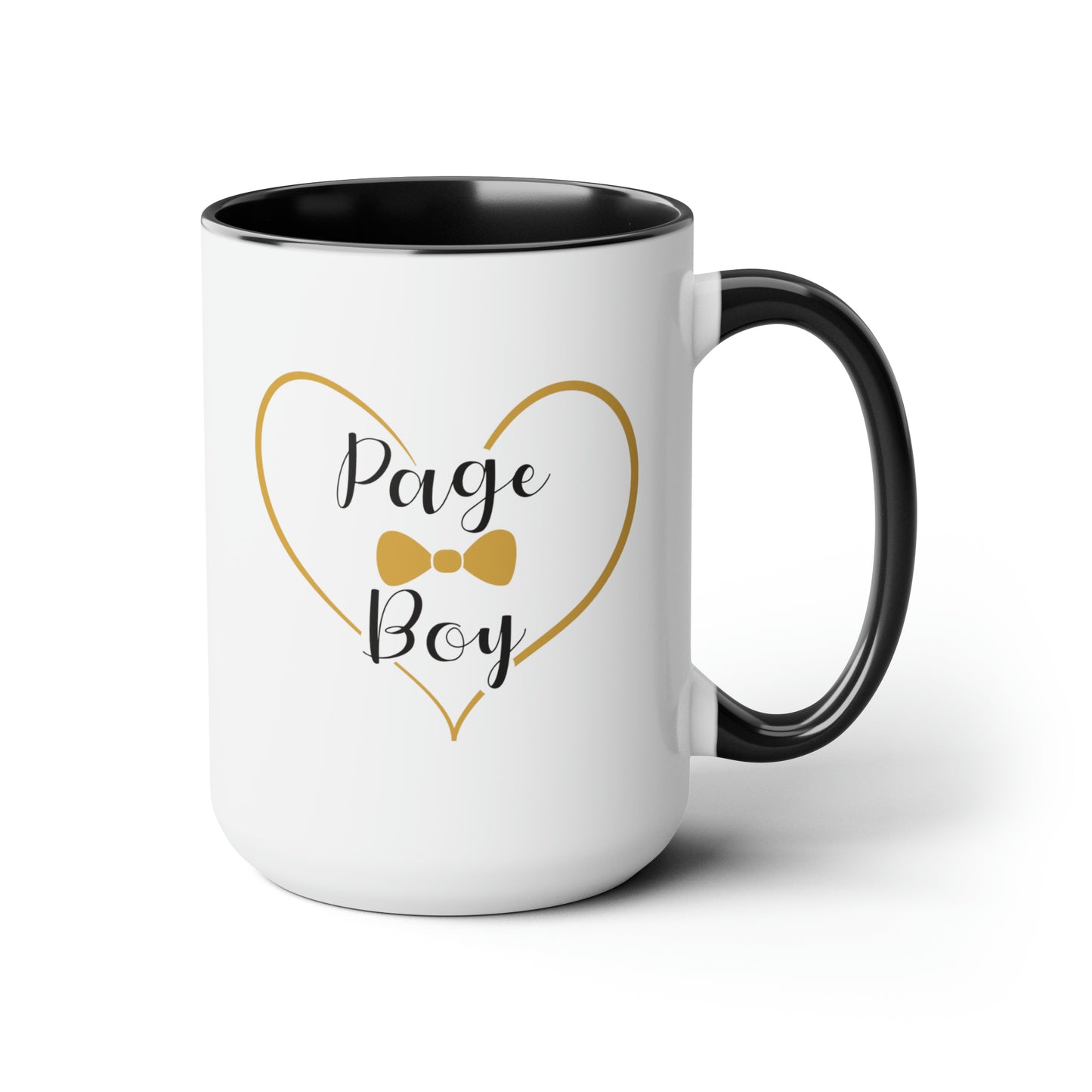 Page Boy Cocoa Mug - Double Sided Black Accent Ceramic 15oz by TheGlassyLass.com